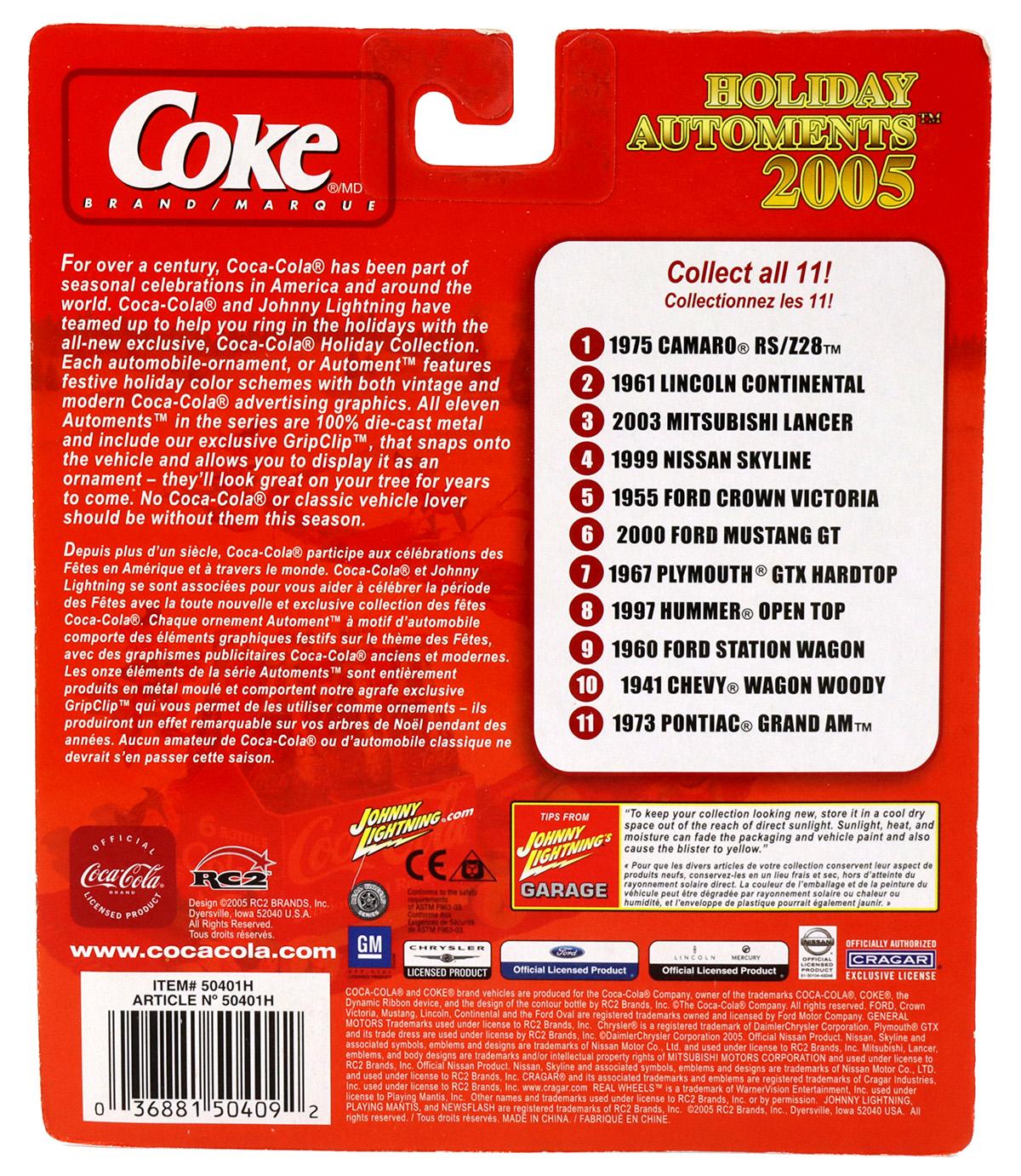 1:64 Johnny Lightning 1997 Ford Hummer Open Top red Holiday Automents 2005 Coca Cola Brand