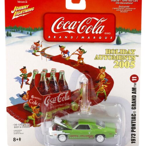 1:64 Johnny Lightning 1973 Pontiac Grand Am Holiday Automents 2005 Coca Cola Brand