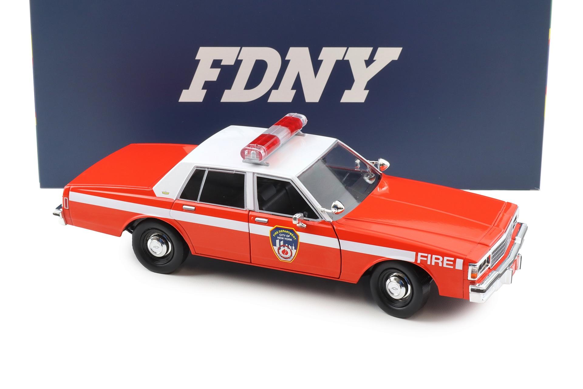 1:18 Greenlight 1987 Chevrolet Caprice 9CI FDNY New York Fire Department red