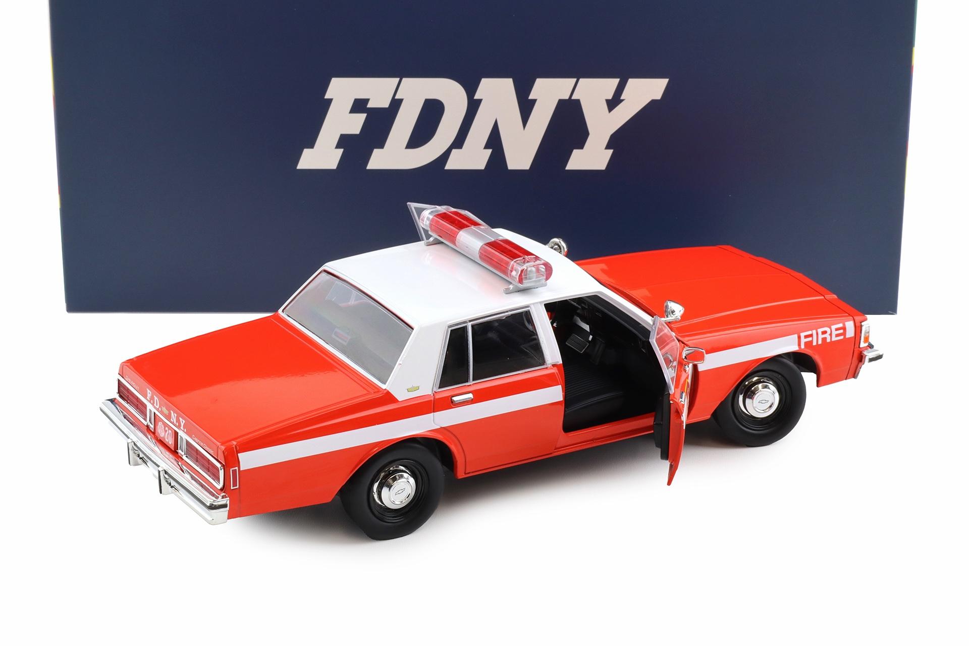 1:18 Greenlight 1987 Chevrolet Caprice 9CI FDNY New York Fire Department red