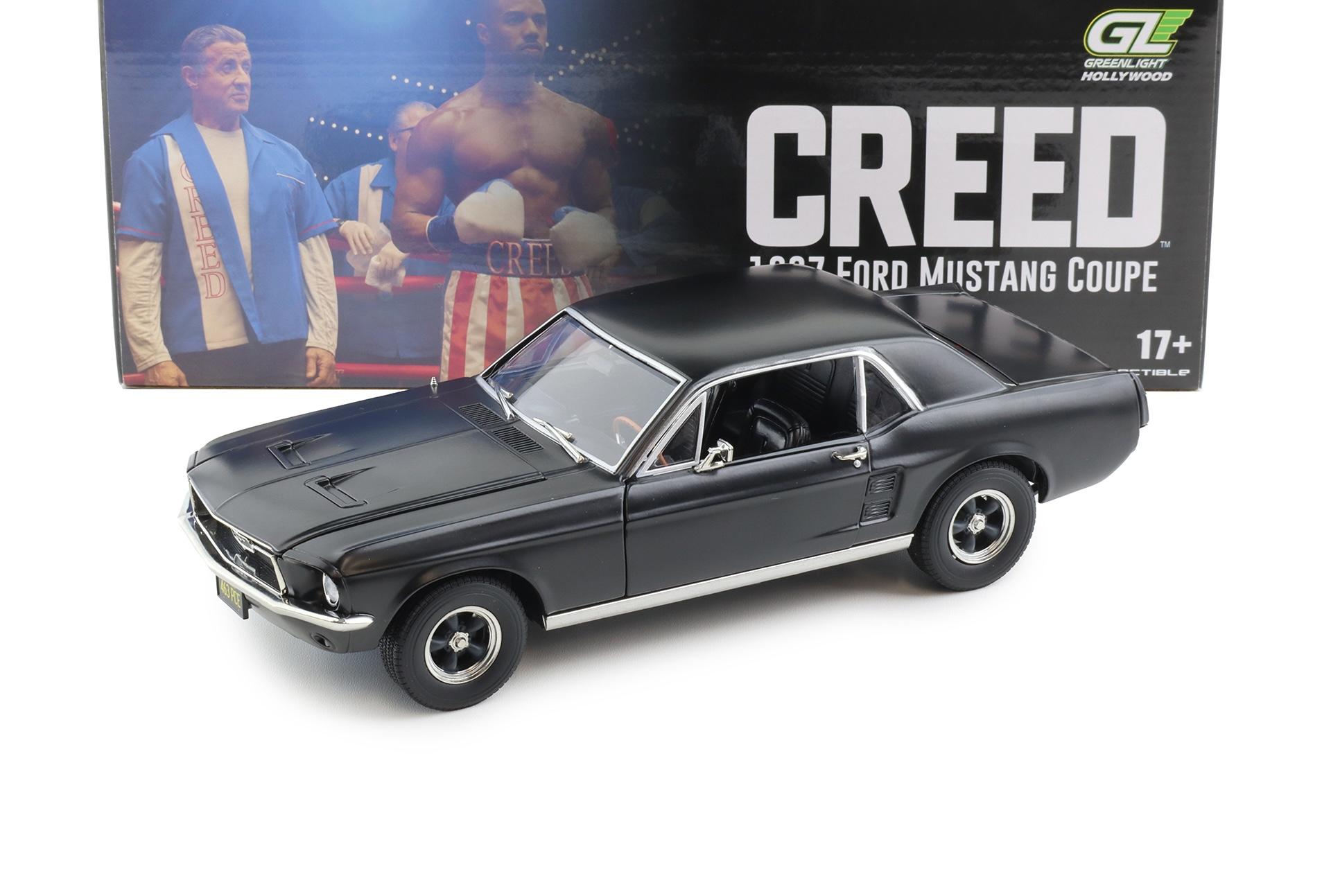 1:18 Greenlight 1967 Ford Mustang Coupe CREED matt black