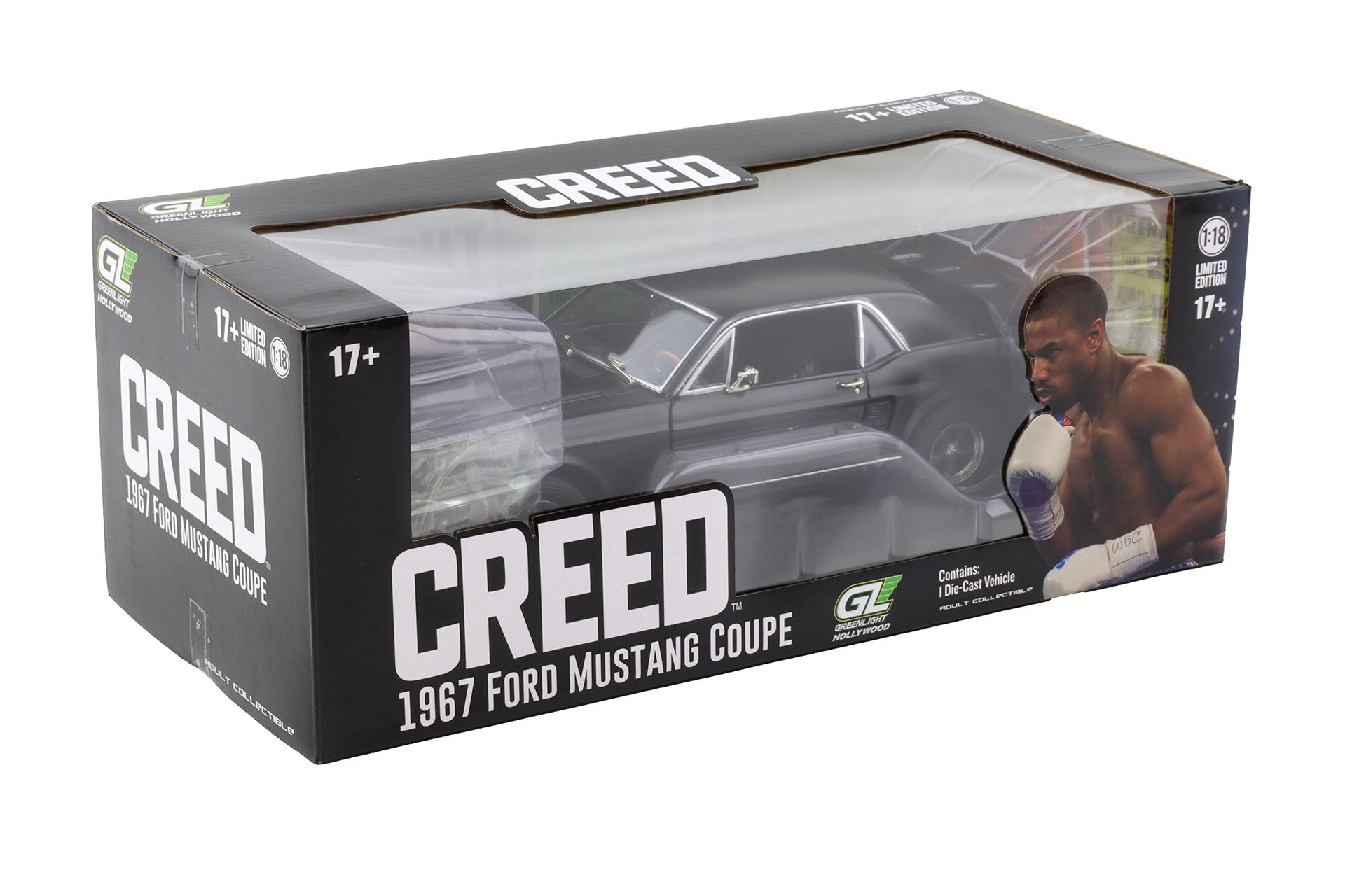 1:18 Greenlight 1967 Ford Mustang Coupe CREED matt black