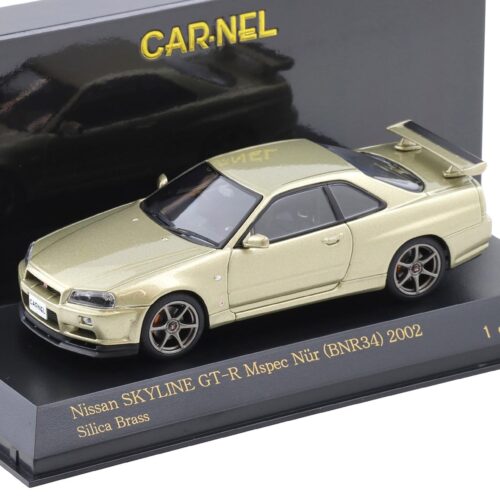 1:43 CAR-NEL by Kyosho Nissan Skyline GT-R (R34) M-SPEC II NÜR 2002 Silica Brass