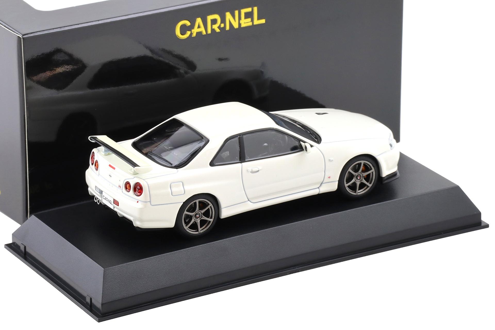 1:43 CAR-NEL by Kyosho Nissan Skyline GT-R (R34) V-SPEC II NÜR 2002 white pearl