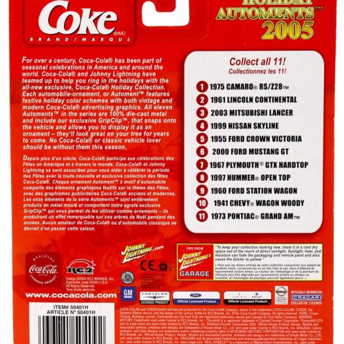 1:64 Johnny Lightning 1941 Chevy Wagon Woody Holiday Automents 2005 Coca Cola Brand