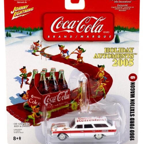 1:64 Johnny Lightning 1960 Ford Station Wagon white/ red Woody Holiday Automents 2005 Coca Cola BrandÂ