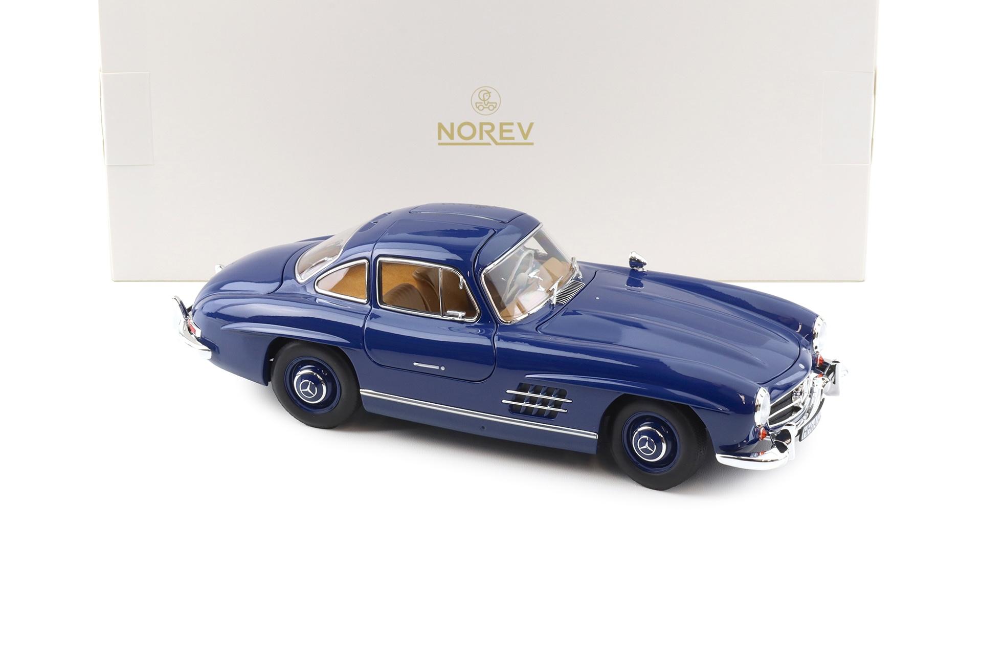 1:18 Norev Mercedes 300 SL Flügeltürer Gullwing 1954 blue/ brown interior 183852