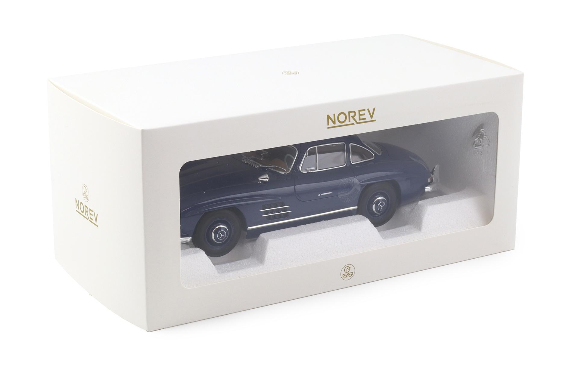 1:18 Norev Mercedes 300 SL Flügeltürer Gullwing 1954 blue/ brown interior 183852