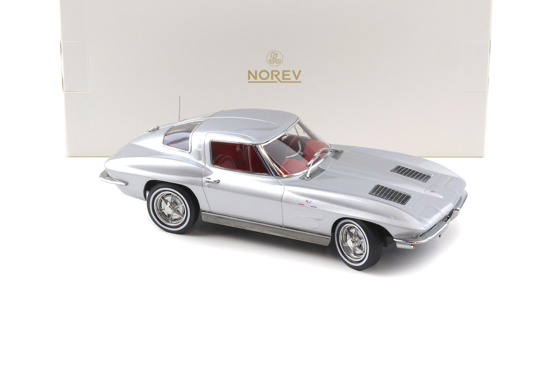 1:18 Norev Chevrolet Corvette Sting Ray Coupe 1963 Sebring silver metallic