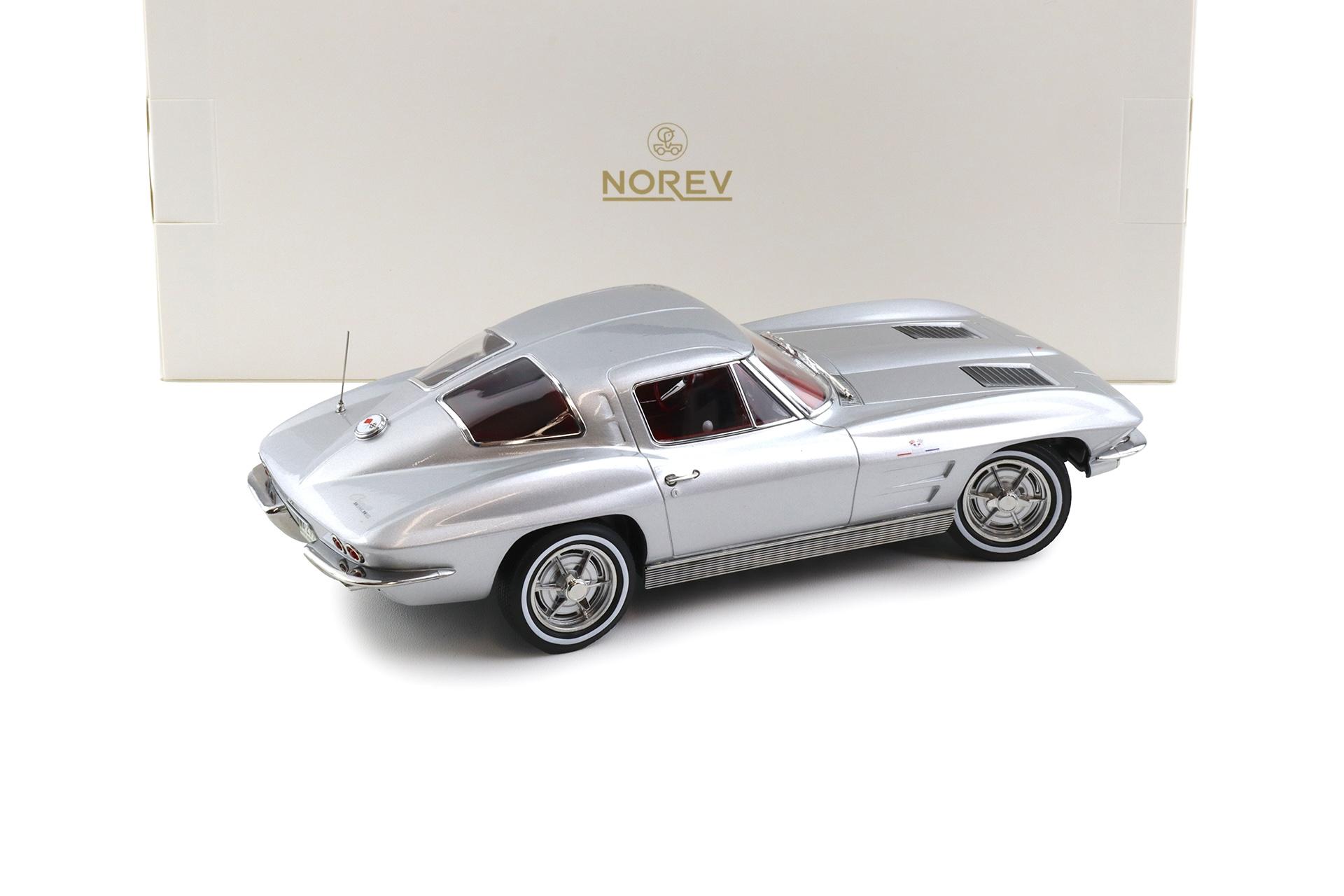 1:18 Norev Chevrolet Corvette Sting Ray Coupe 1963 Sebring silver metallic