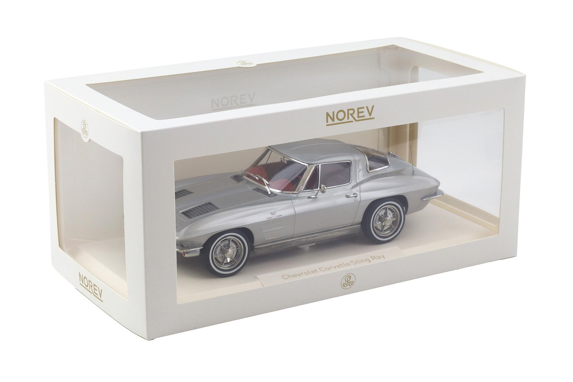 1:18 Norev Chevrolet Corvette Sting Ray Coupe 1963 Sebring silver metallic