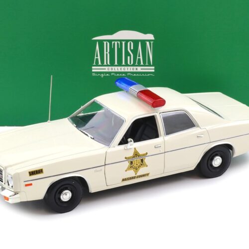 1:18 Greenlight Artisan 1975 Dodge Coronet Hazzard Country Sheriff Police