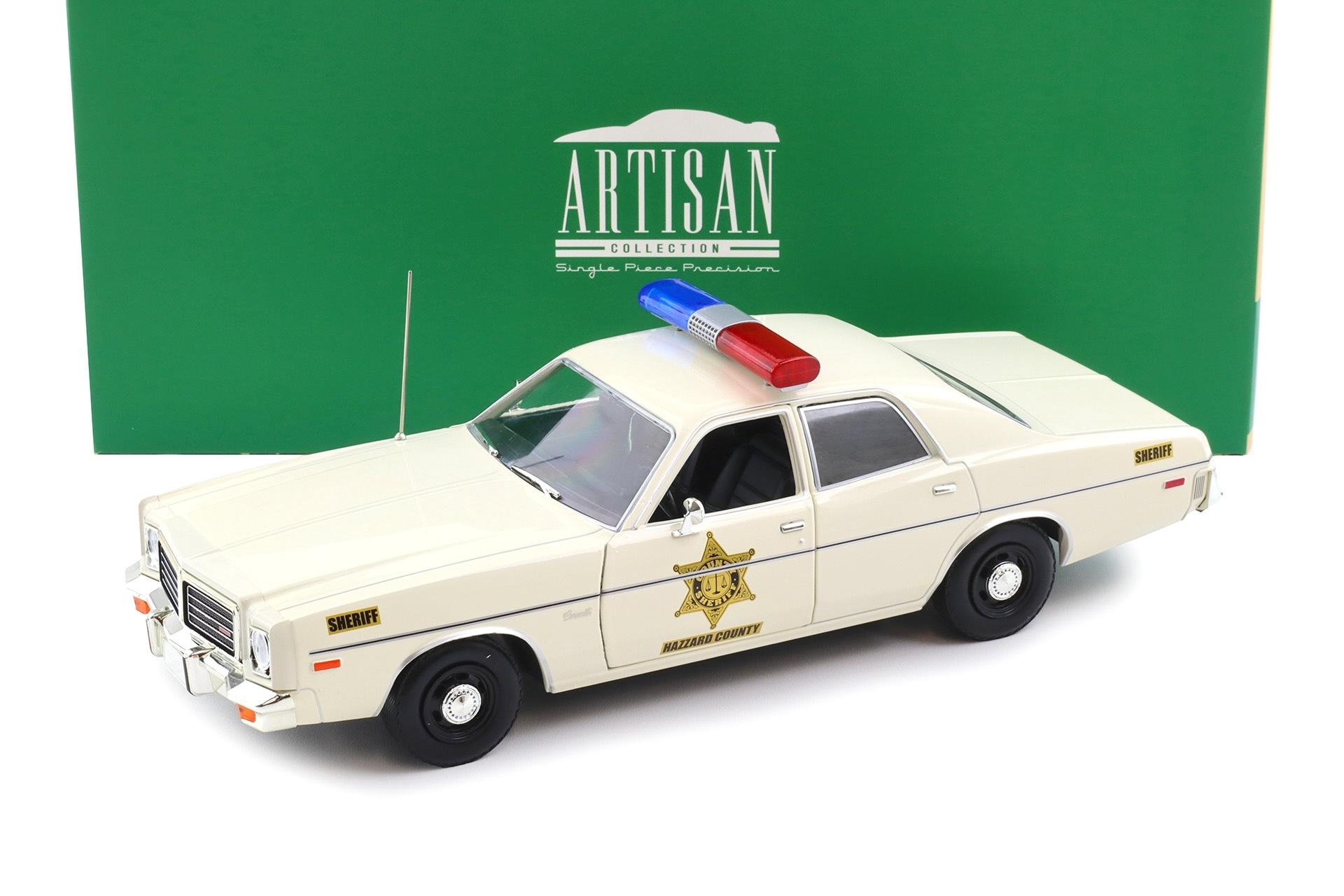 1:18 Greenlight Artisan 1975 Dodge Coronet Hazzard Country Sheriff Police