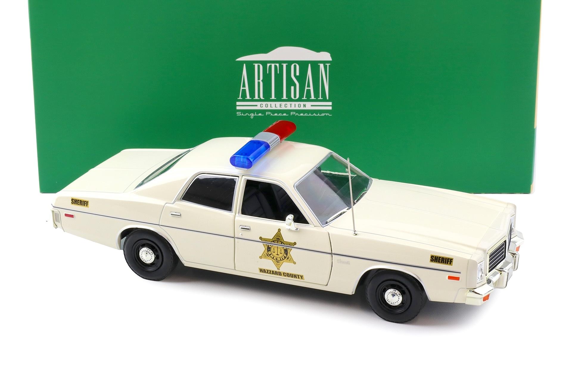 1:18 Greenlight Artisan 1975 Dodge Coronet Hazzard Country Sheriff Police