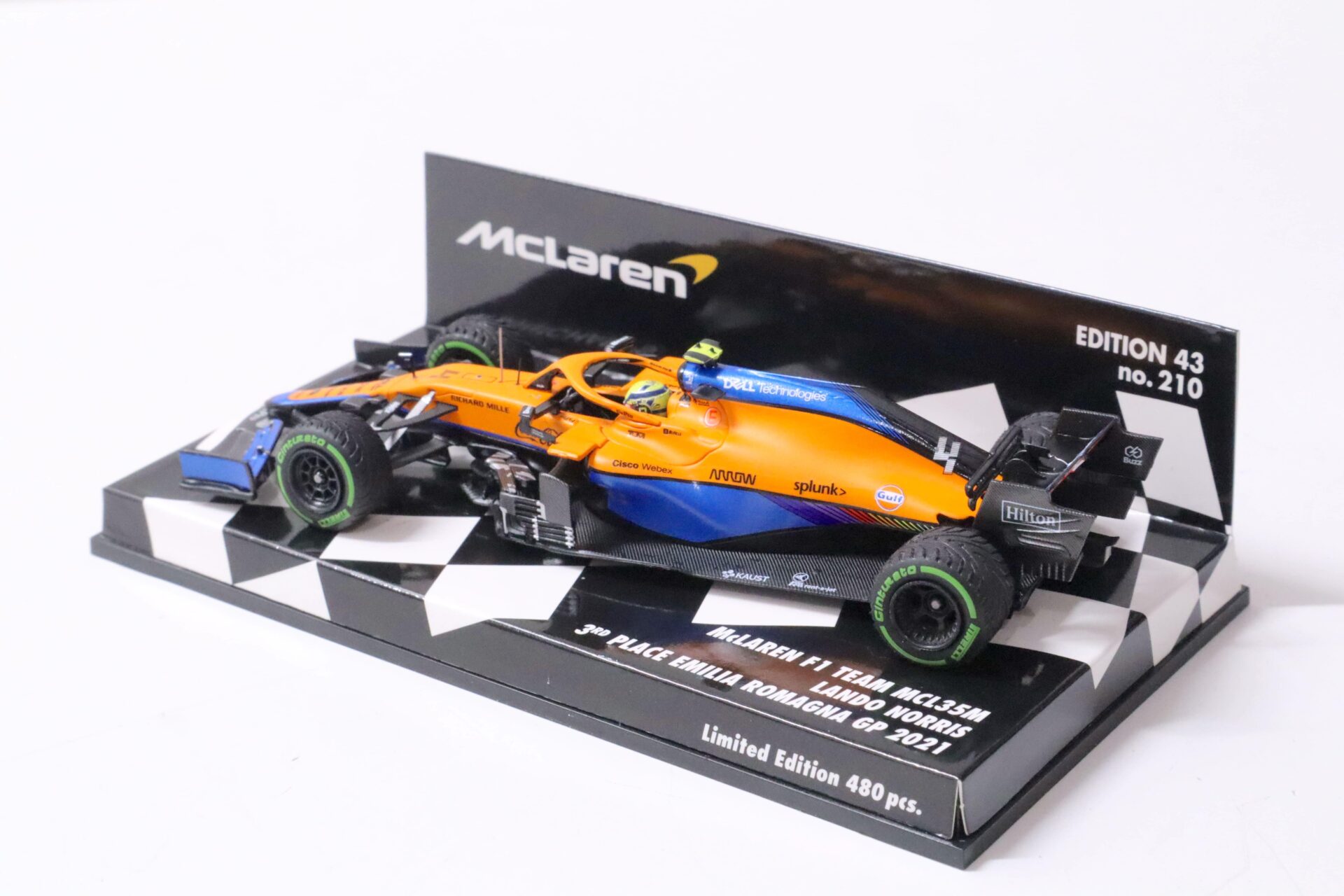 1:43 Minichamps McLaren F1 Team MCL35M Lando Norris 3rd Place Emilia Romagna 2021