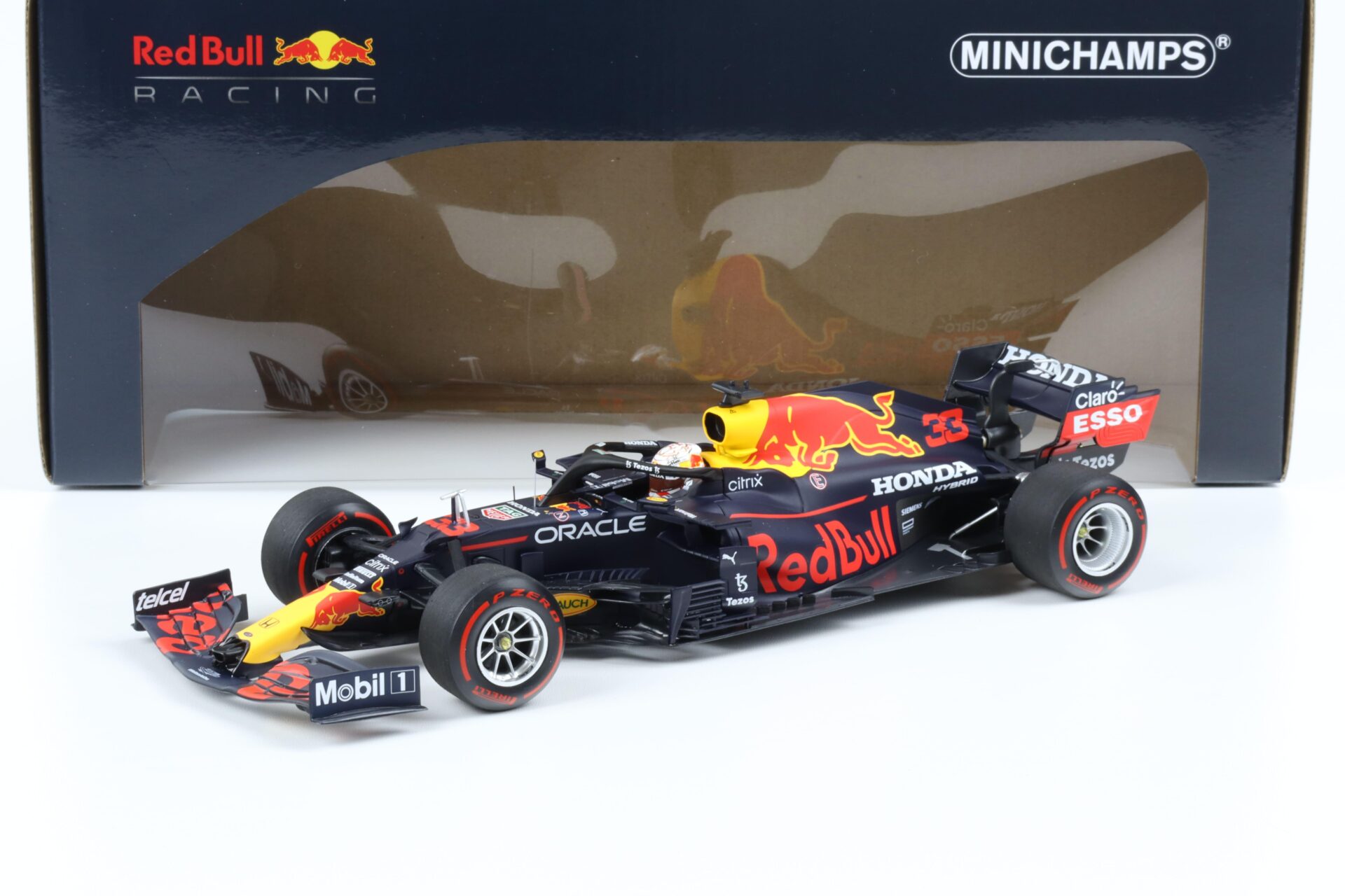 1:18 Minichamps Red Bull Racing Honda RB16B Max Verstappen Winner Monaco 2021