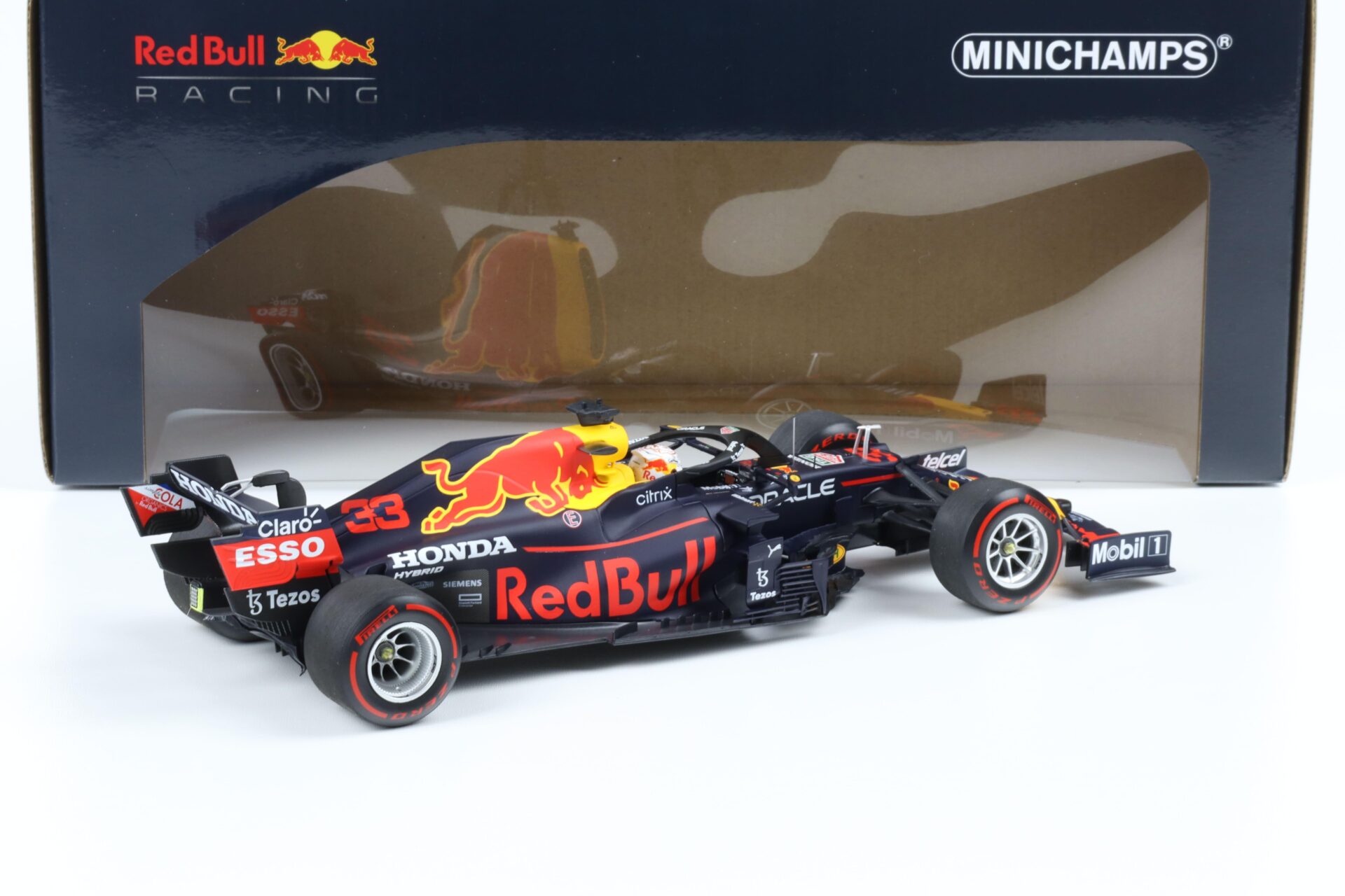 1:18 Minichamps Red Bull Racing Honda RB16B Max Verstappen Winner Monaco 2021