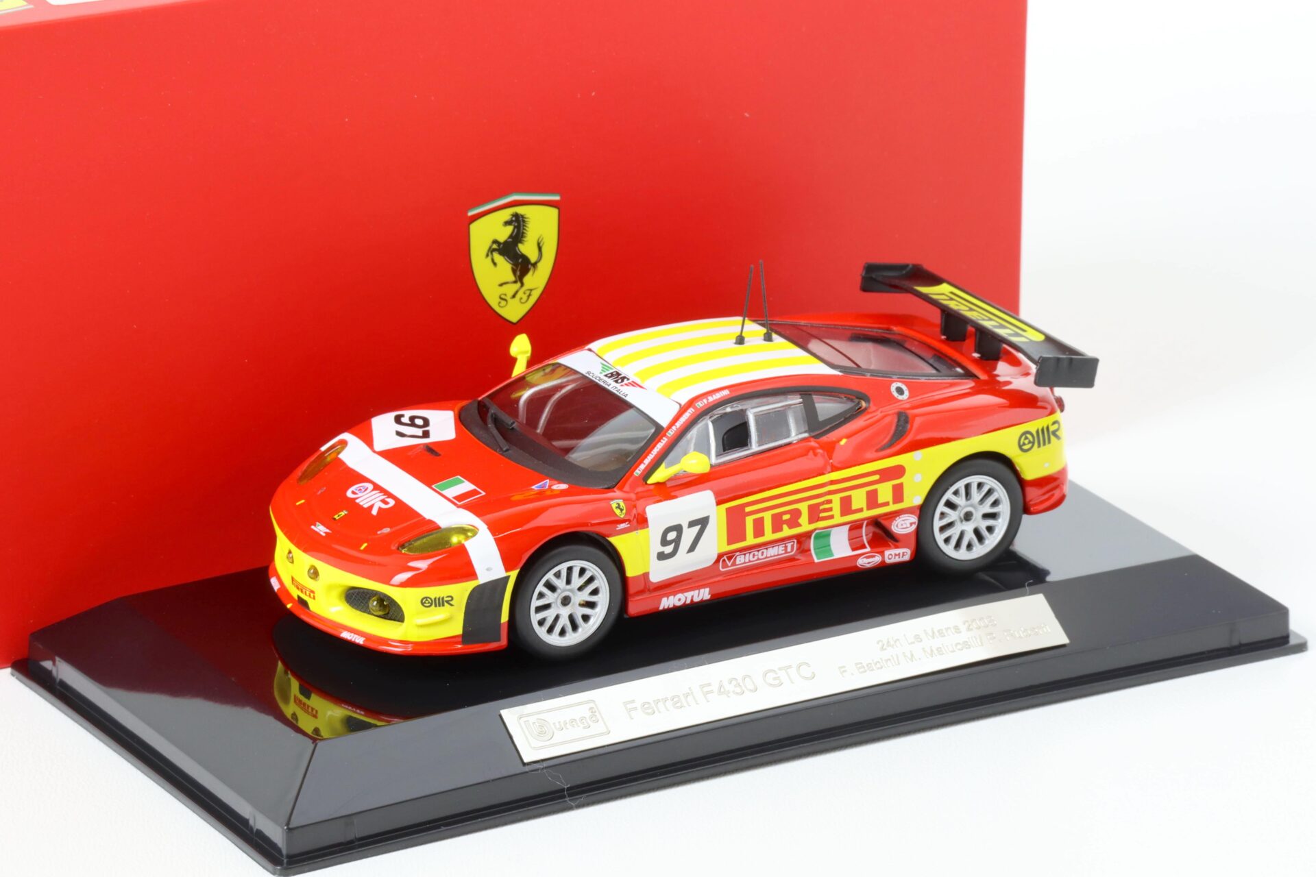1:43 Bburago Ferrari F430 GTC 24h Le Mans 2008 F.Babini #97