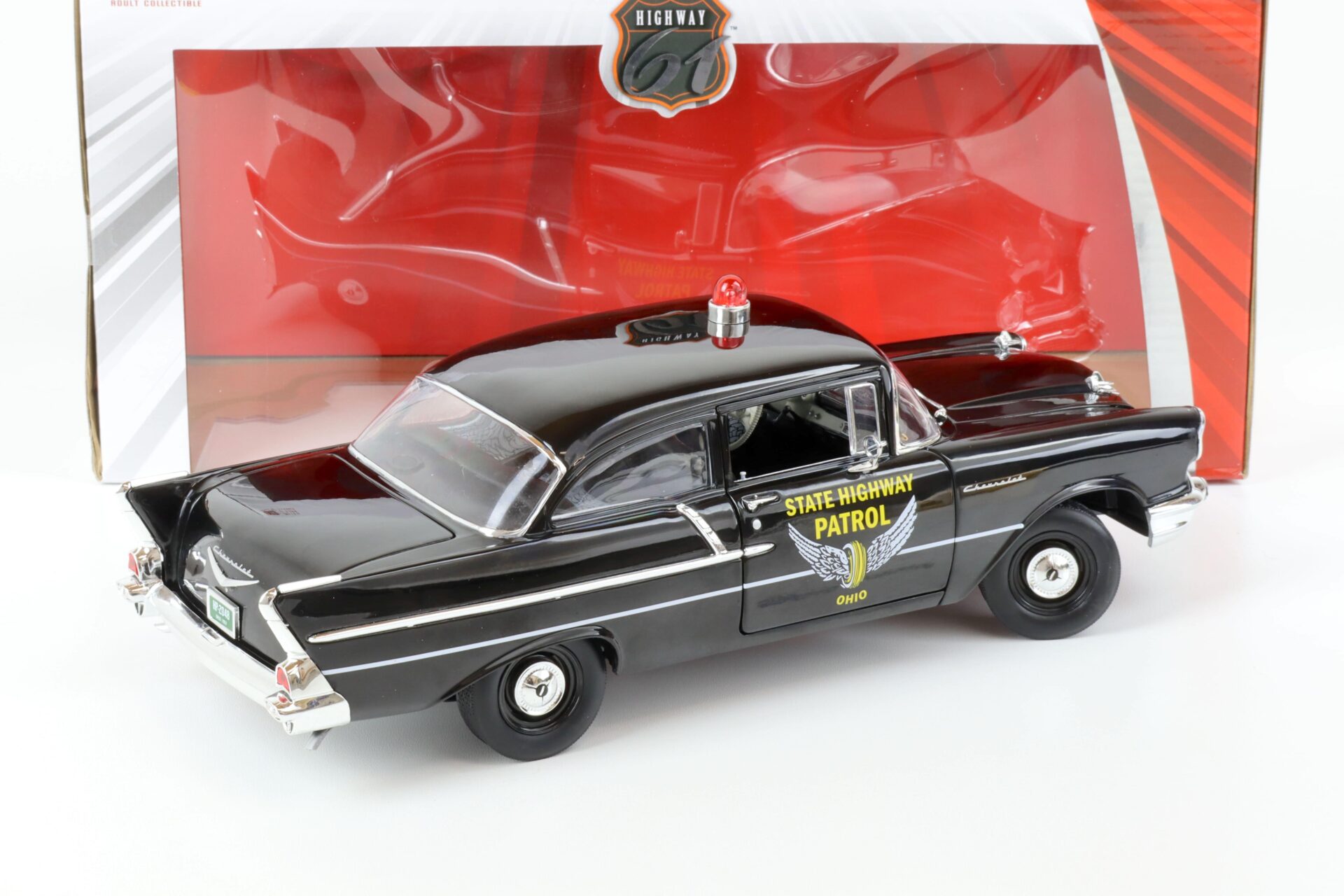 1:18 Highway61 1957 Chevrolet Bel Air 150 Sedan Ohio State Highway Patrol black