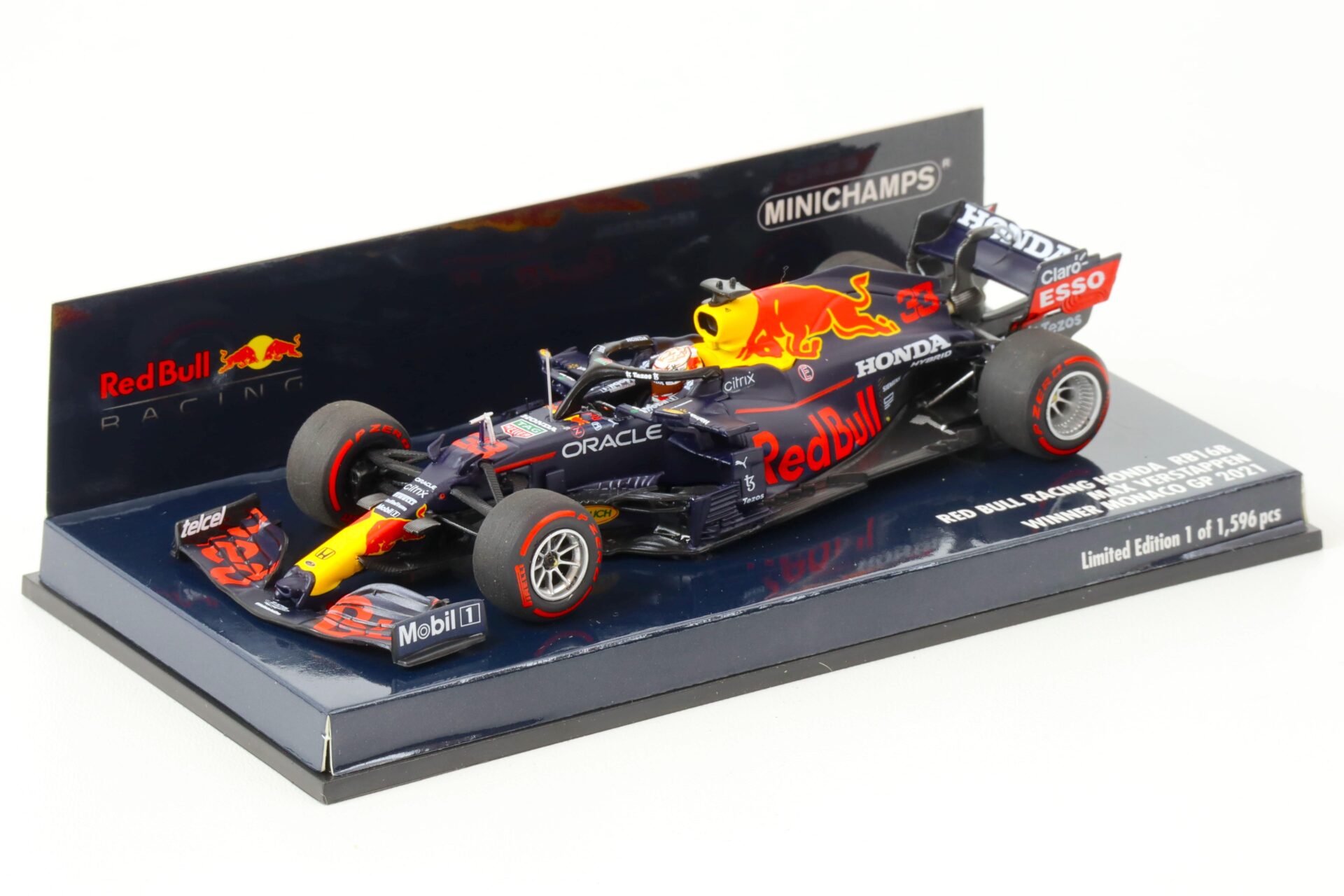 1:43 Minichamps RED BULL Racing F1 Honda RB16B Max Verstappen Monaco GP 2021