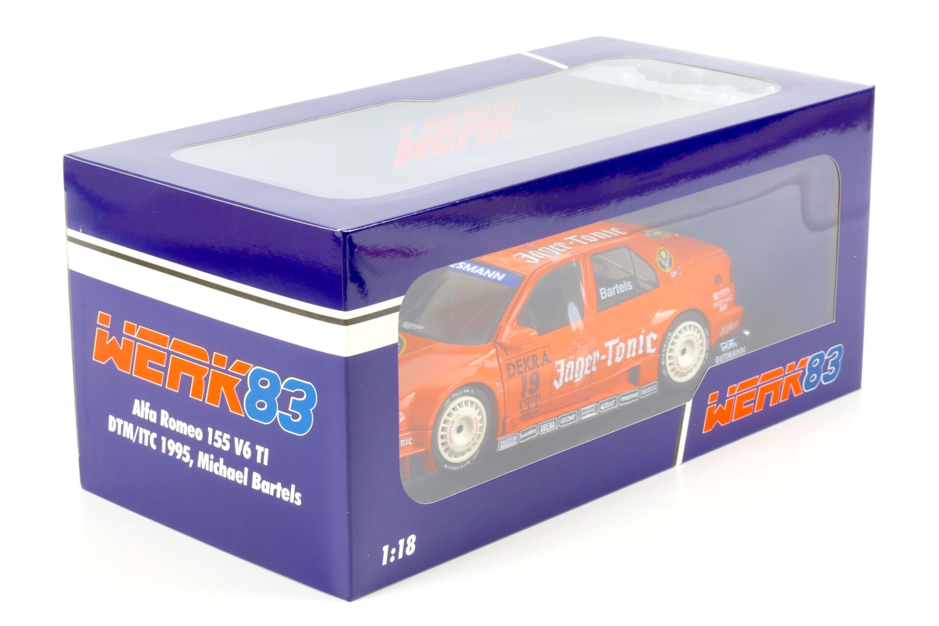 1:18 WERK83 Alfa Romeo 155 V6 TI #19 DTM/ITC 1995 Helsinki Bartels Jäger-Tonic