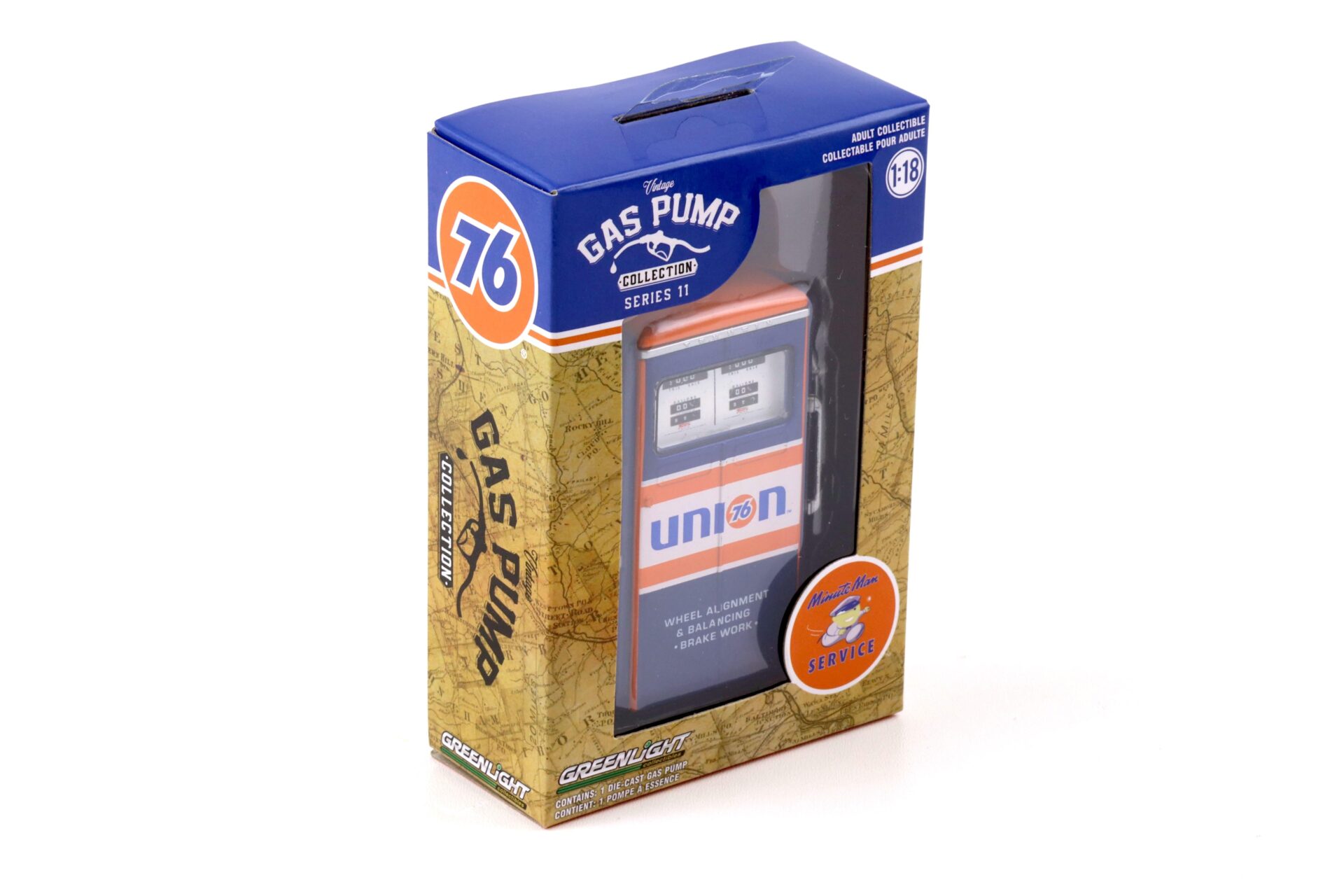 1:18 Greenlight 1954 Tokheim 350 Twin Gas Pump Zapfsäule UNION 76 blue/ orange