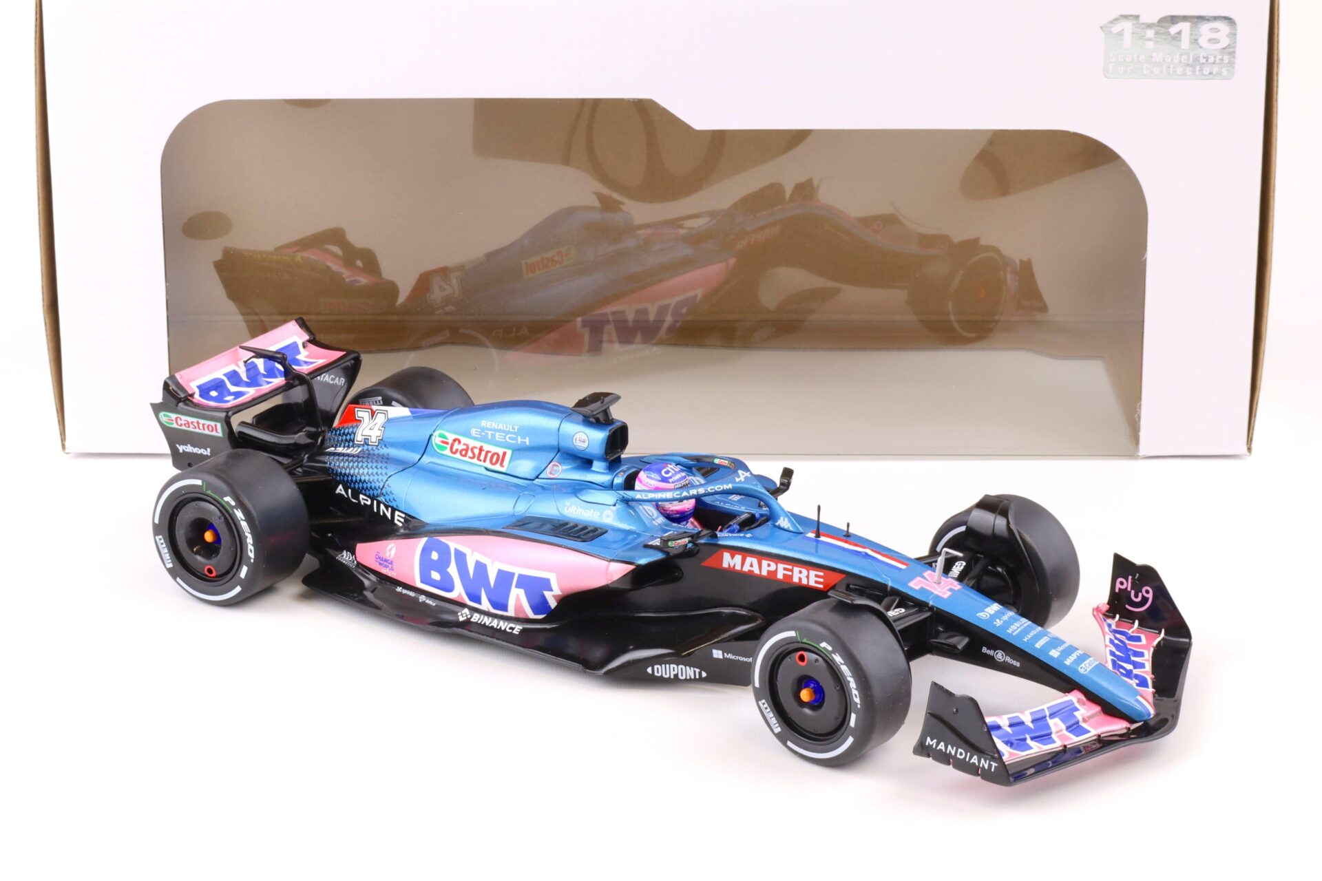 1:18 Solido Alpine A522 Monaco GP 2022 F1 F. Alonso BWT blue
