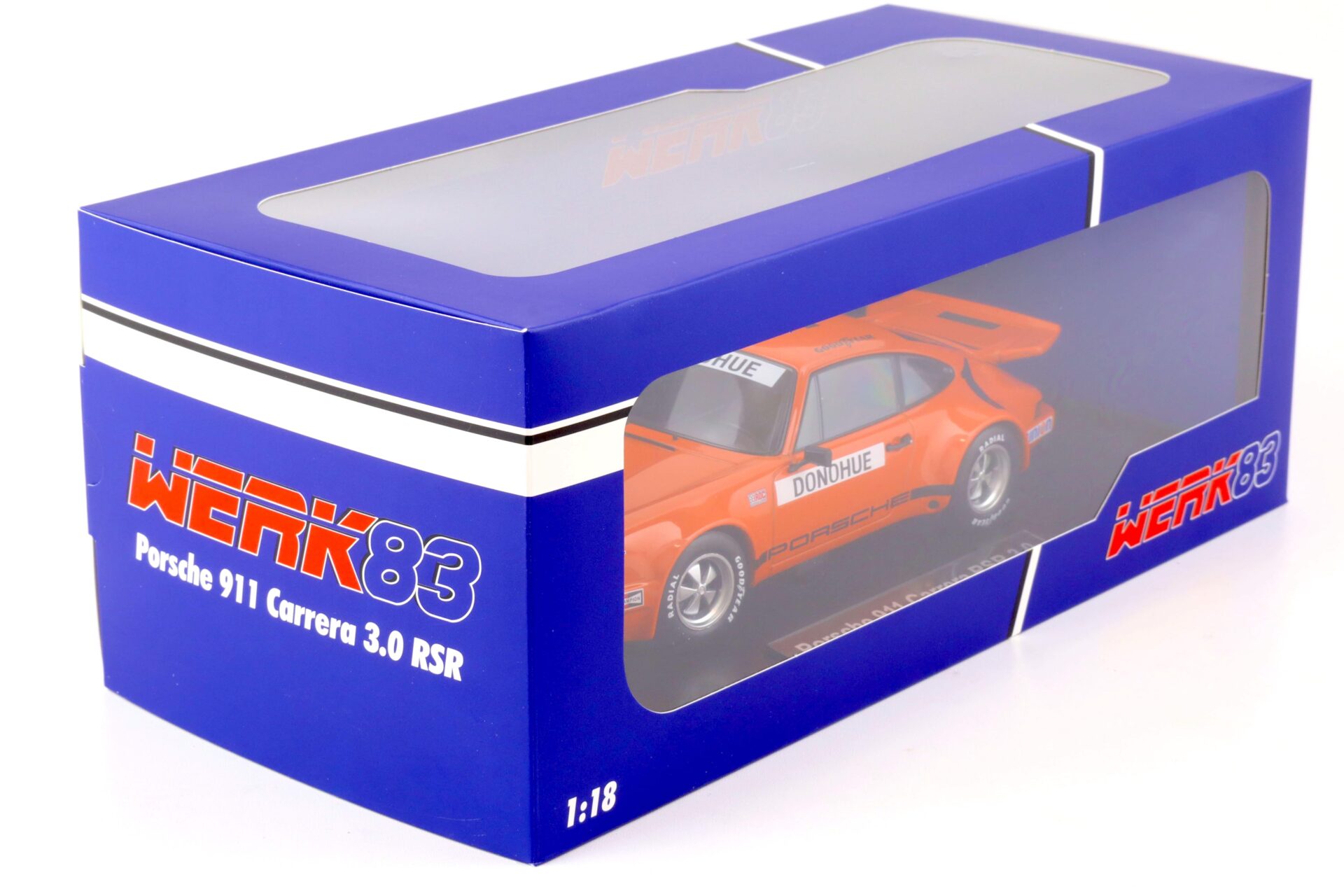 1:18 WERK83 Porsche 911 Carrera 3.0 RSR #1 Sieger IROC 1974 Mark Donohue orange