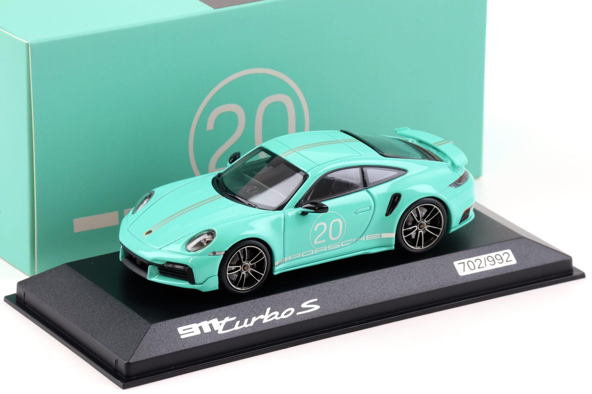 1:43 Minichamps Porsche 911 (992) Turbo S China 20th Anniversary mint green WAP DEALER