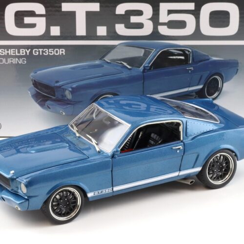 1:18 ACME 1965 Shelby GT350R PRO TOURING Coupe blue metallic/ white stripes - Image 1