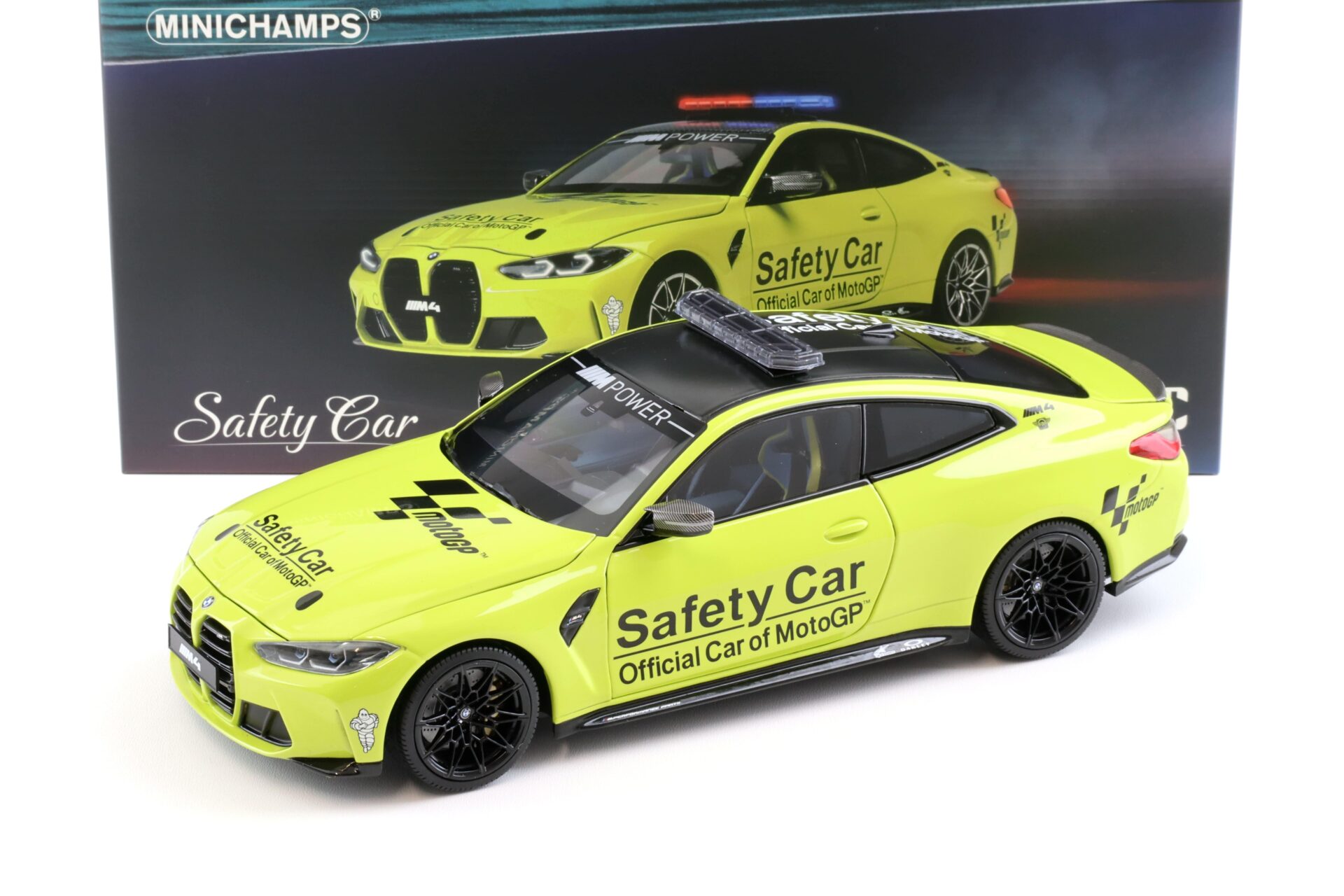 1:18 Minichamps BMW M4 (G82) Coupe 2020 Sao Paulo yellow Safety Car MotoGP