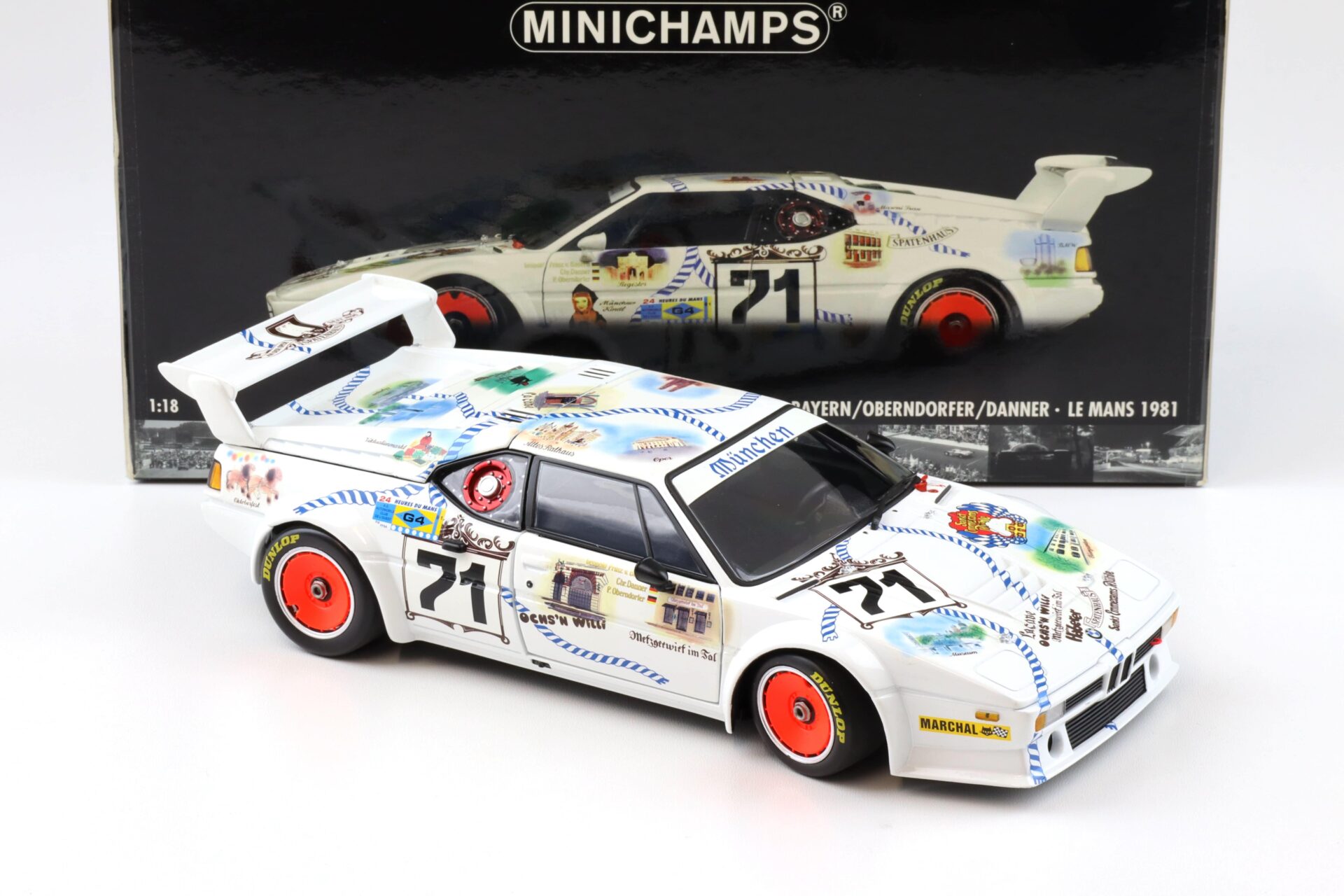 1:18 Minichamps BMW M1 Procar München v.Bayern/ Oberdorfer 24h Le Mans 1981