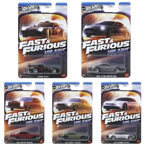 1:64 Hot Wheels 2025 Fast & Furious Villains SET 5 pcs. 979J Honda, Ford, Chevrolet