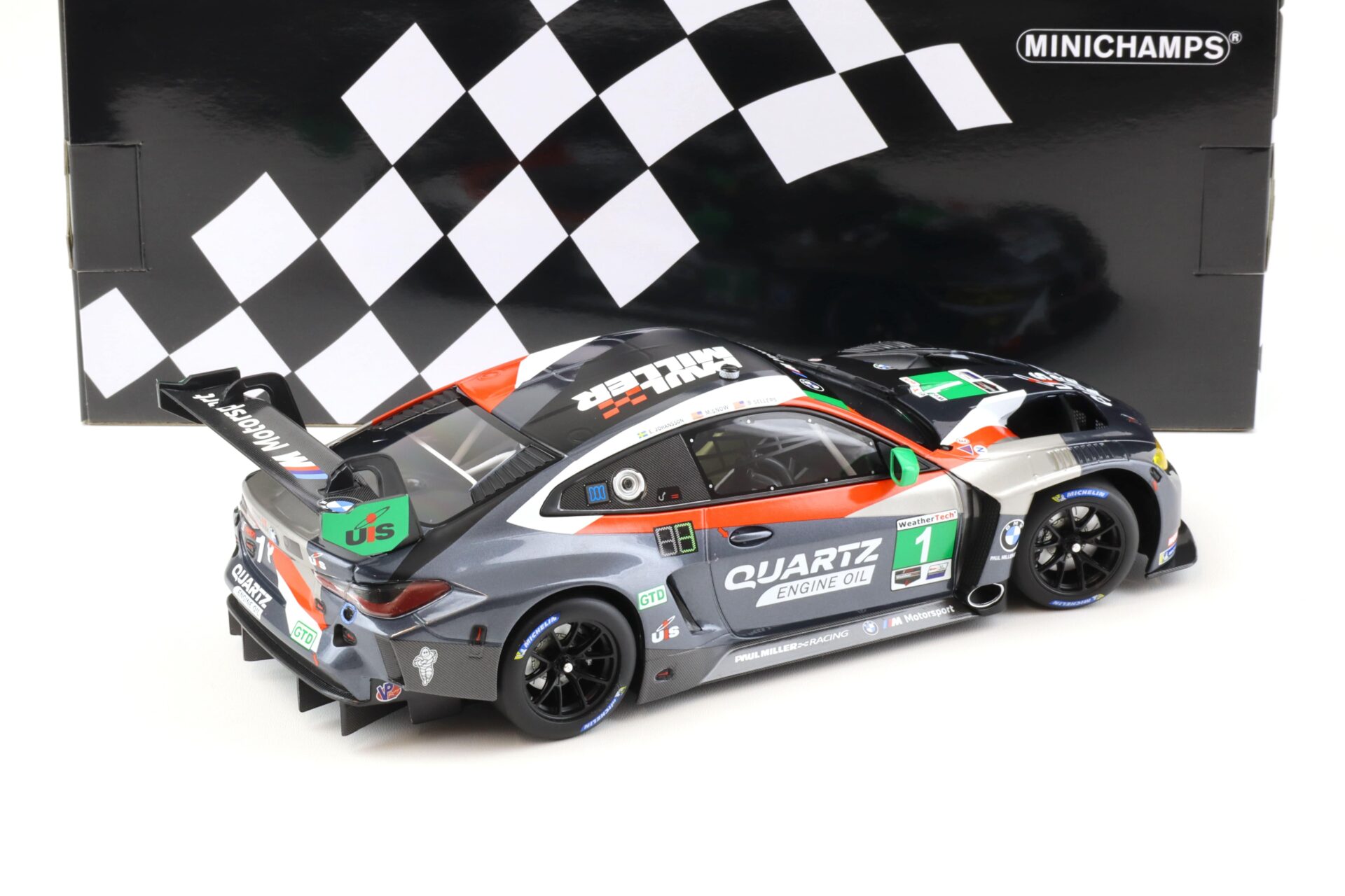 1:18 Minichamps BMW M4 GT3 GTD Paul Miller Racing 12h Sebring IMSA 2022 #1 Sellers