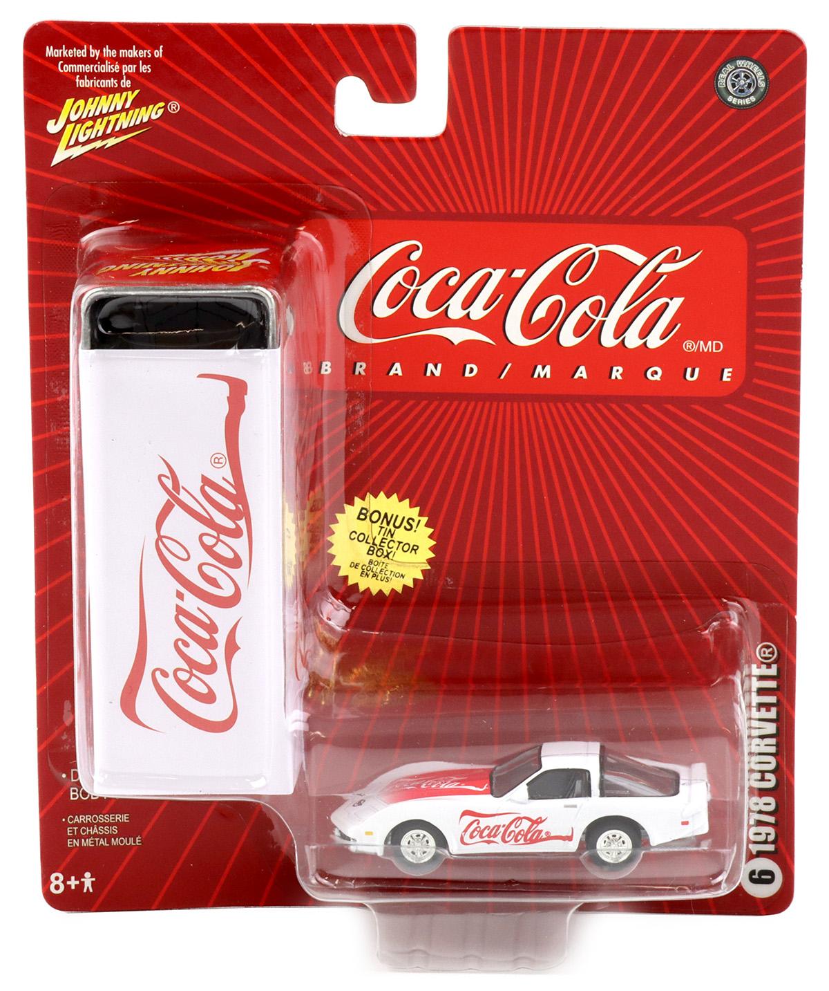 1:64 Johnny Lightning 1978 Corvette white/ red Coca Cola Brand