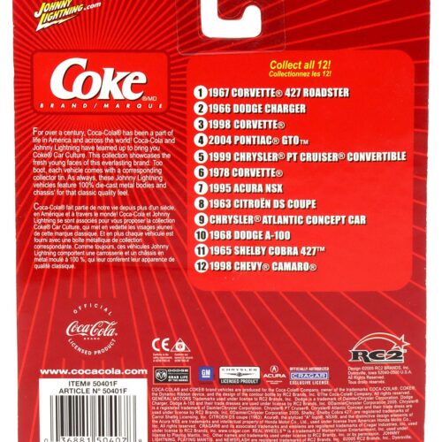1:64 Johnny Lightning 1978 Corvette white/ red Coca Cola Brand