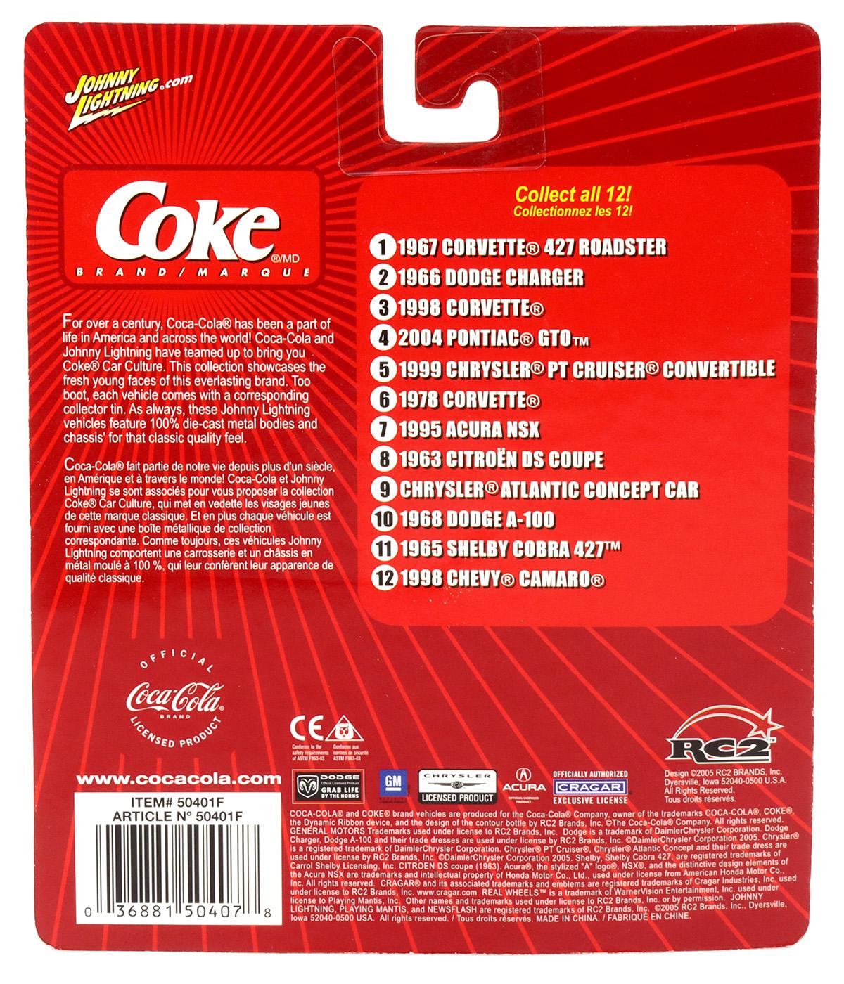 1:64 Johnny Lightning 1978 Corvette white/ red Coca Cola Brand