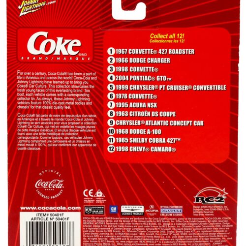 1:64 Johnny Lightning Chrysler Atlantic Concept Car black Coca Cola Brand