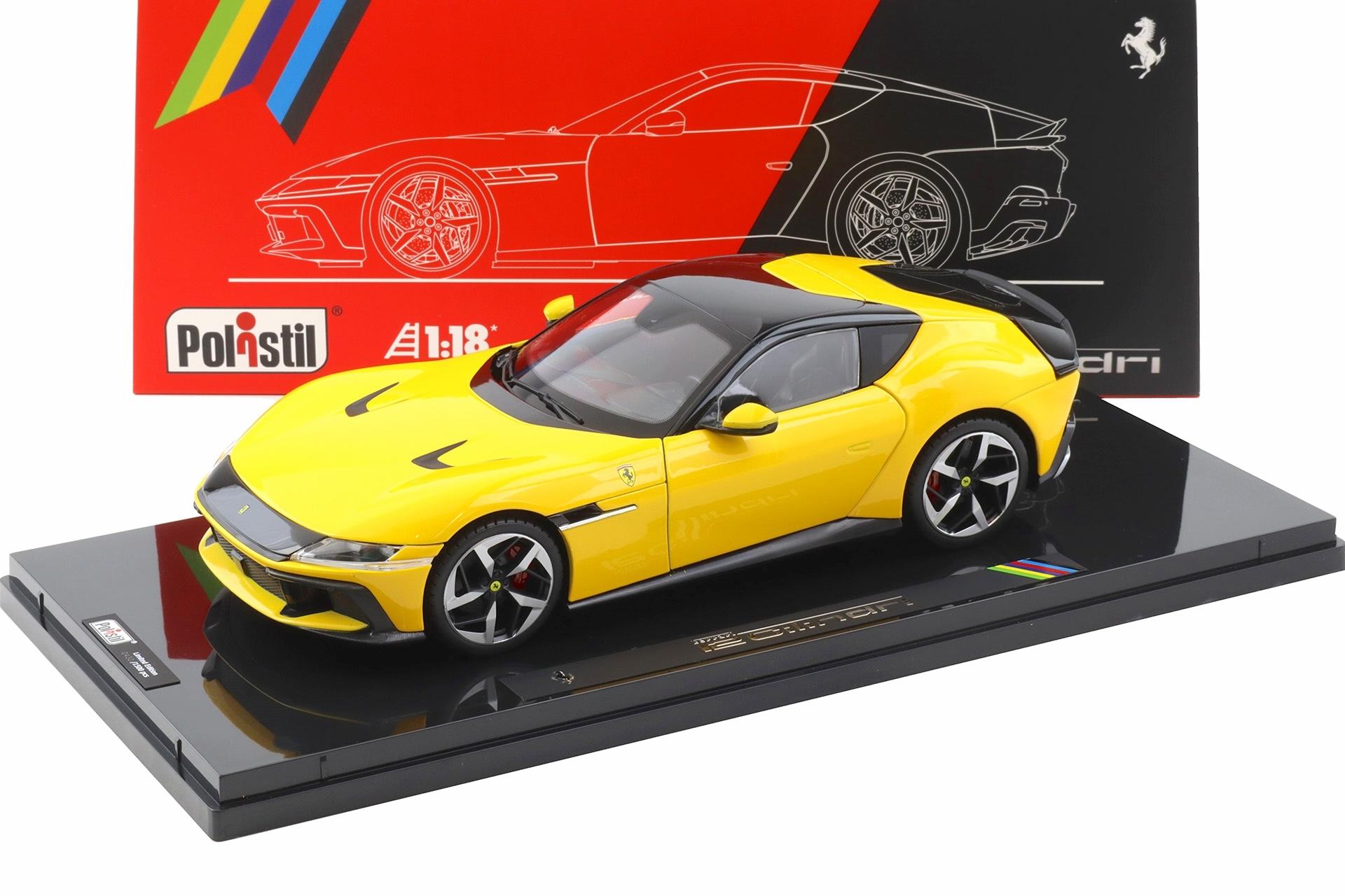 1:18 Polistil Ferrari 12Cilindri Coupe 2024 Modena yellow with Showcase Limited