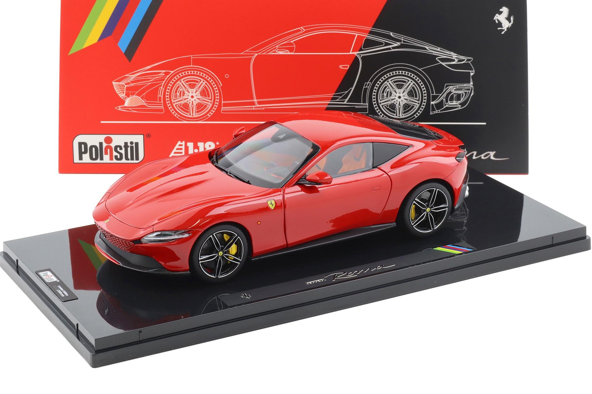 1:18 Polistil Ferrari Roma Coupe 2019 Rosso Corsa red with Showcase Limited