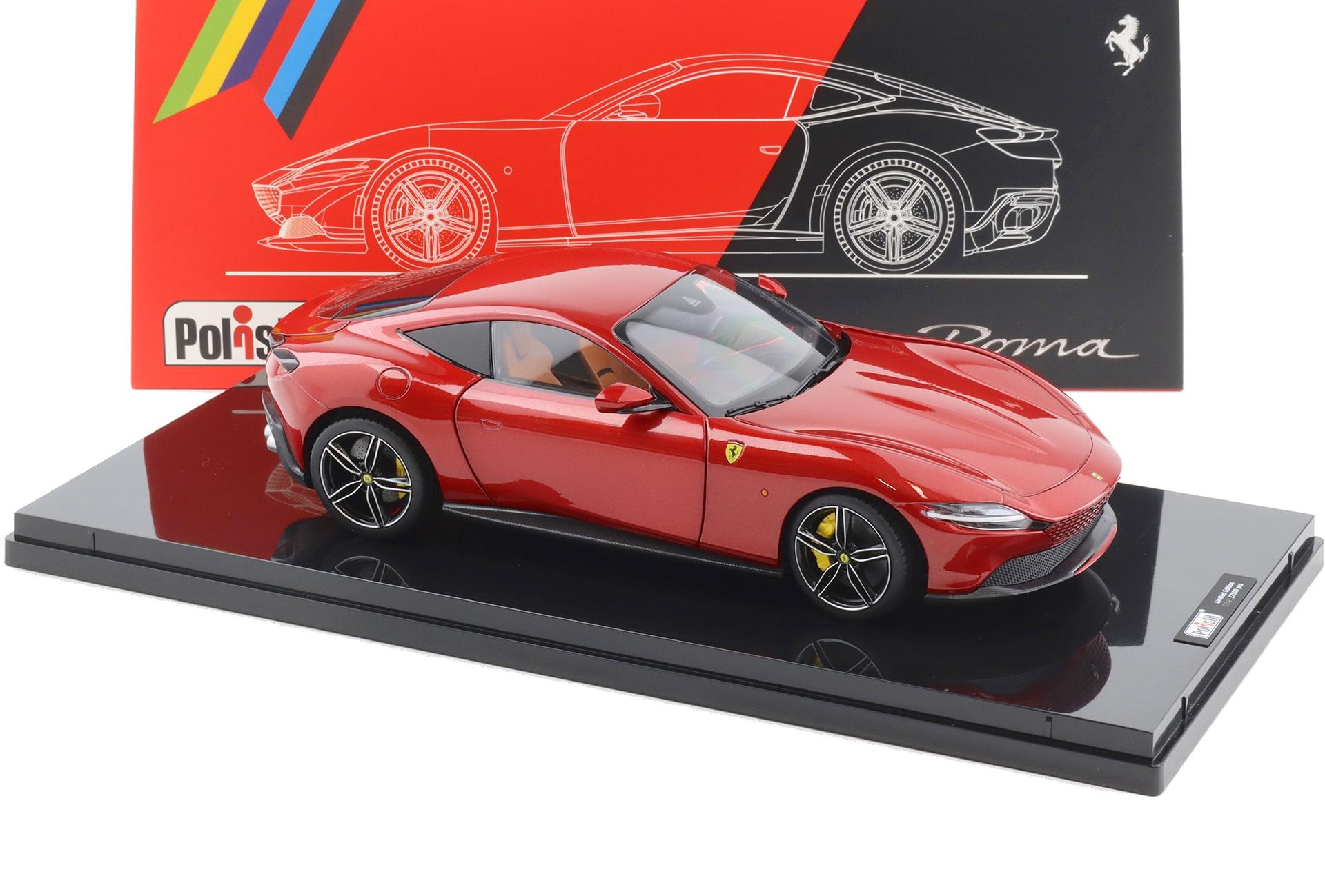 1:18 Polistil Ferrari Roma Coupe 2019 Rosso Magma red metallic with Showcase Limited