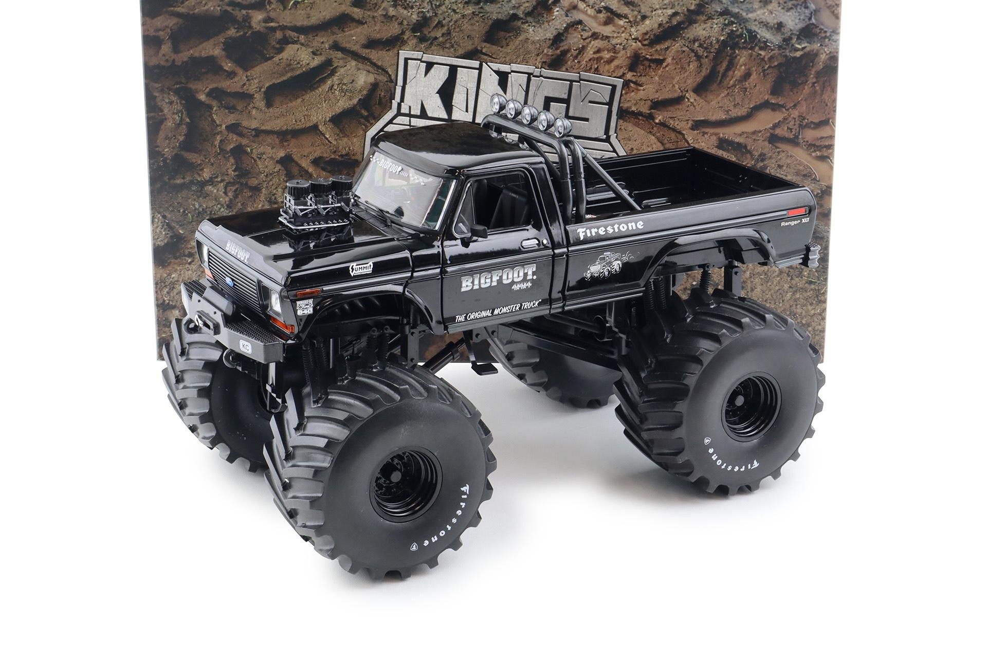 1:18 Greenlight 1974 Ford F-250 Bigfoot Monster Truck Black Bandit Edition