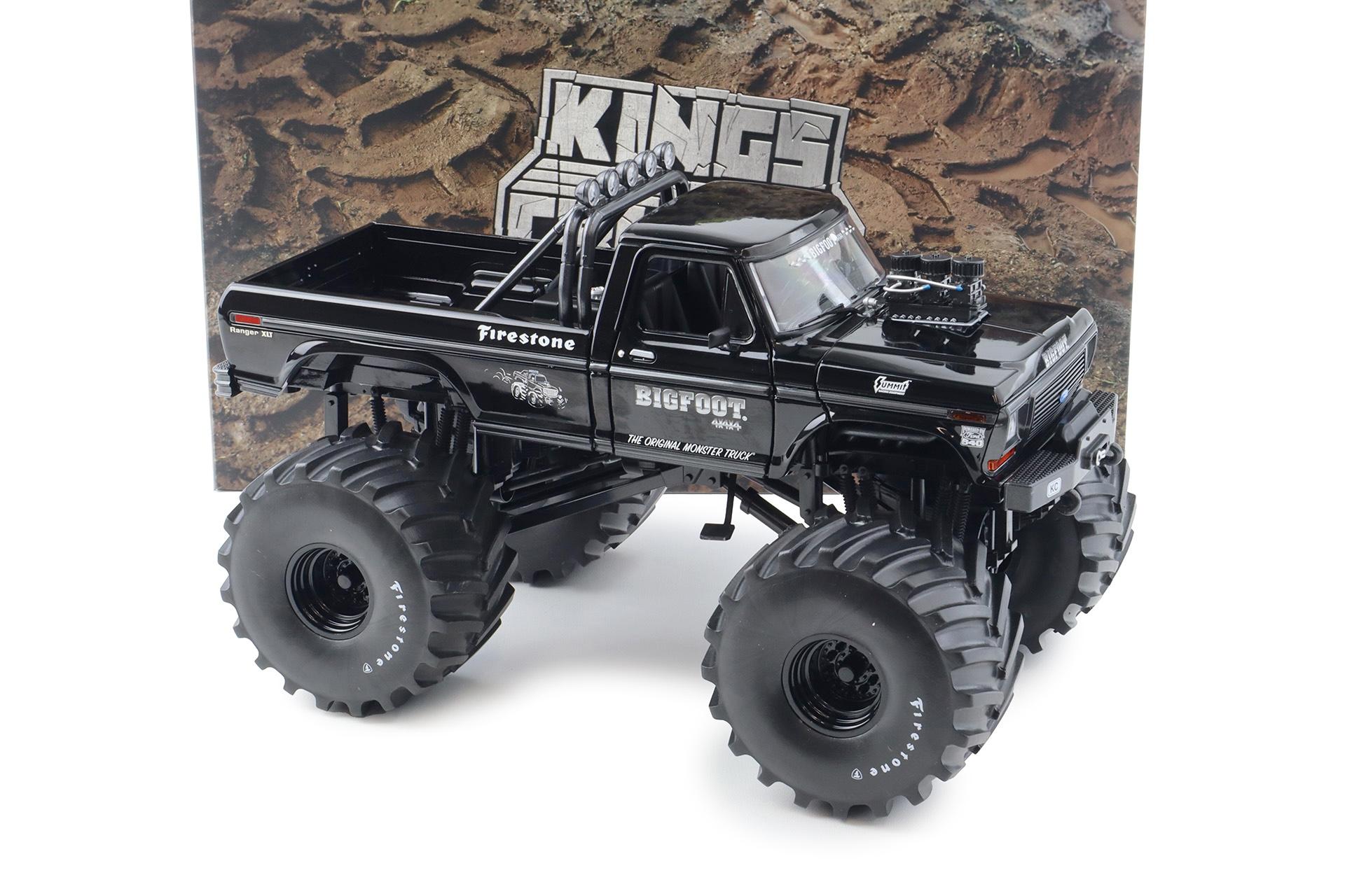 1:18 Greenlight 1974 Ford F-250 Bigfoot Monster Truck Black Bandit Edition
