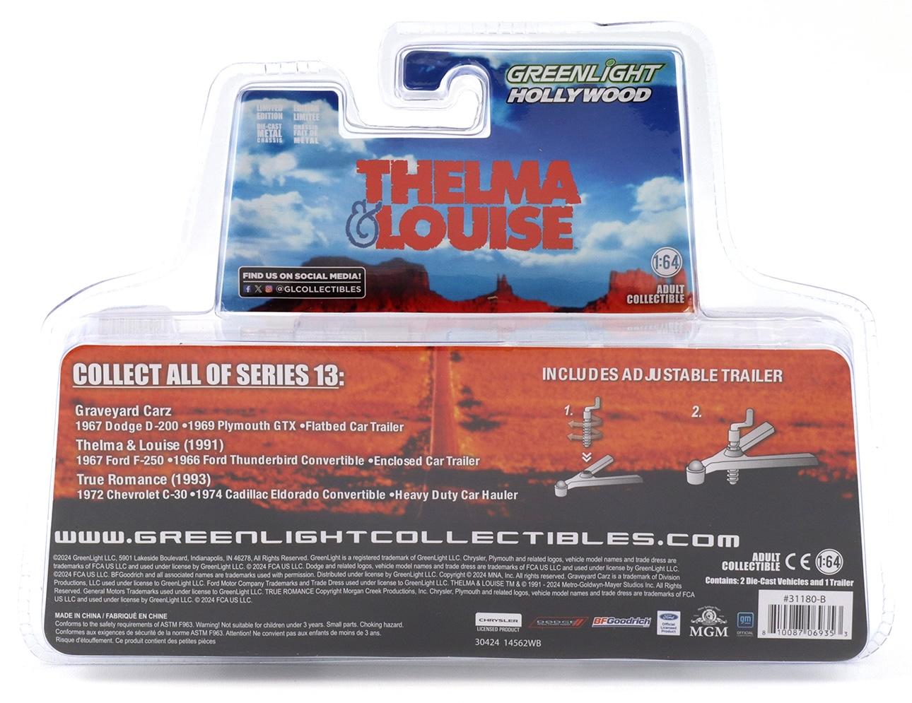 1:64 Greenlight Hollywood Hitch&Tow Thelma Louise Ford F-250 + Ford Thunderbird