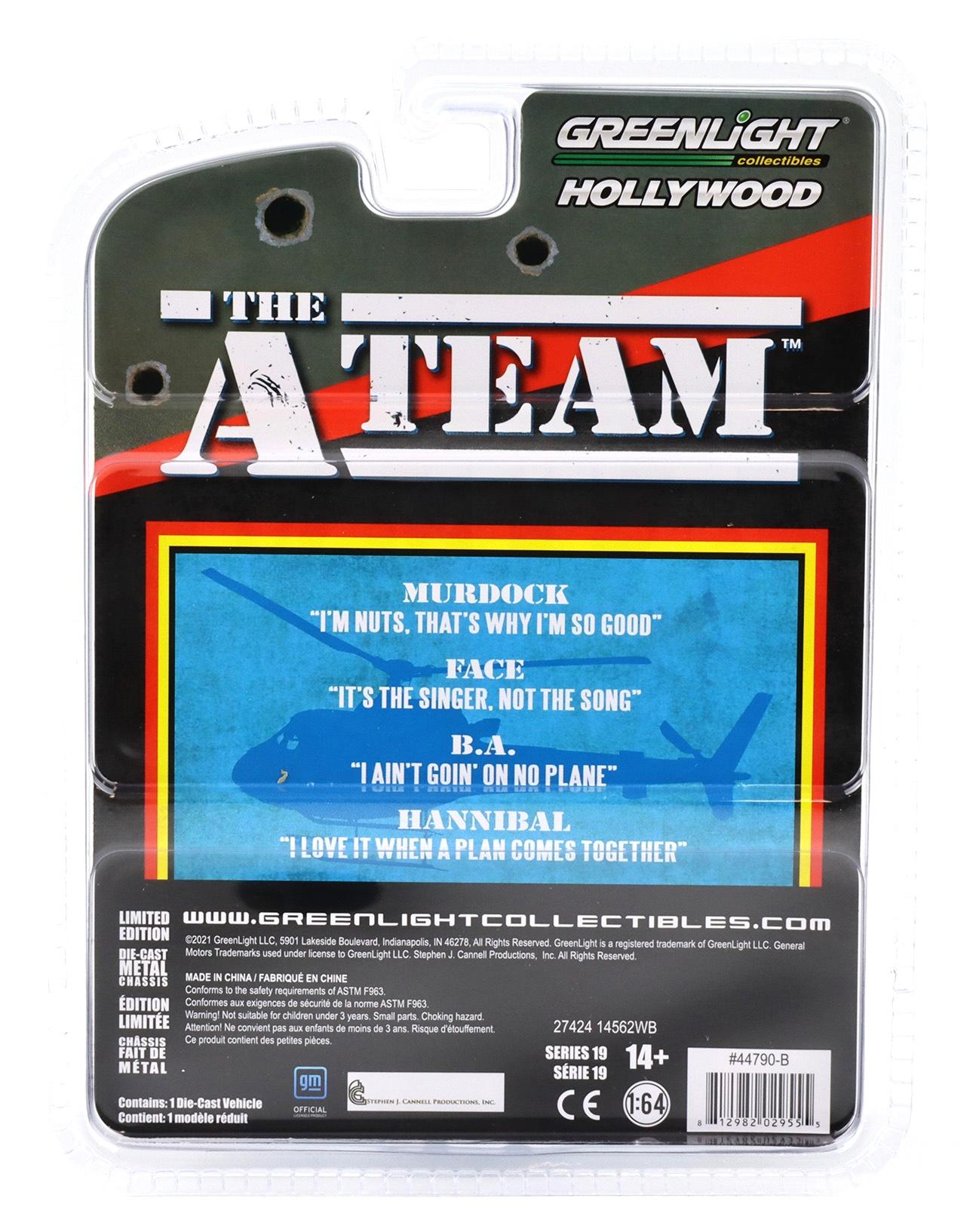 1:64 Greenlight B.A.Â´s 1983 GMC Vandura Van The A-Team grey/red/black