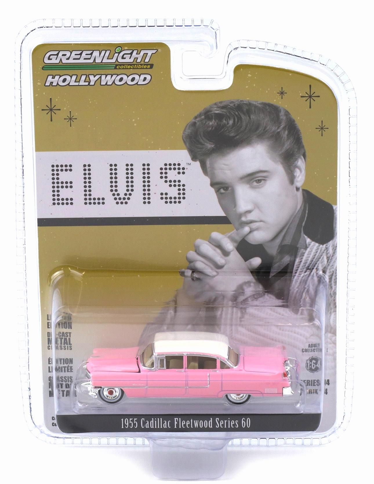 1:64 Greenlight 1955 Cadillac Fleetwood Series 60 Elvis Presley Pink Cadillac
