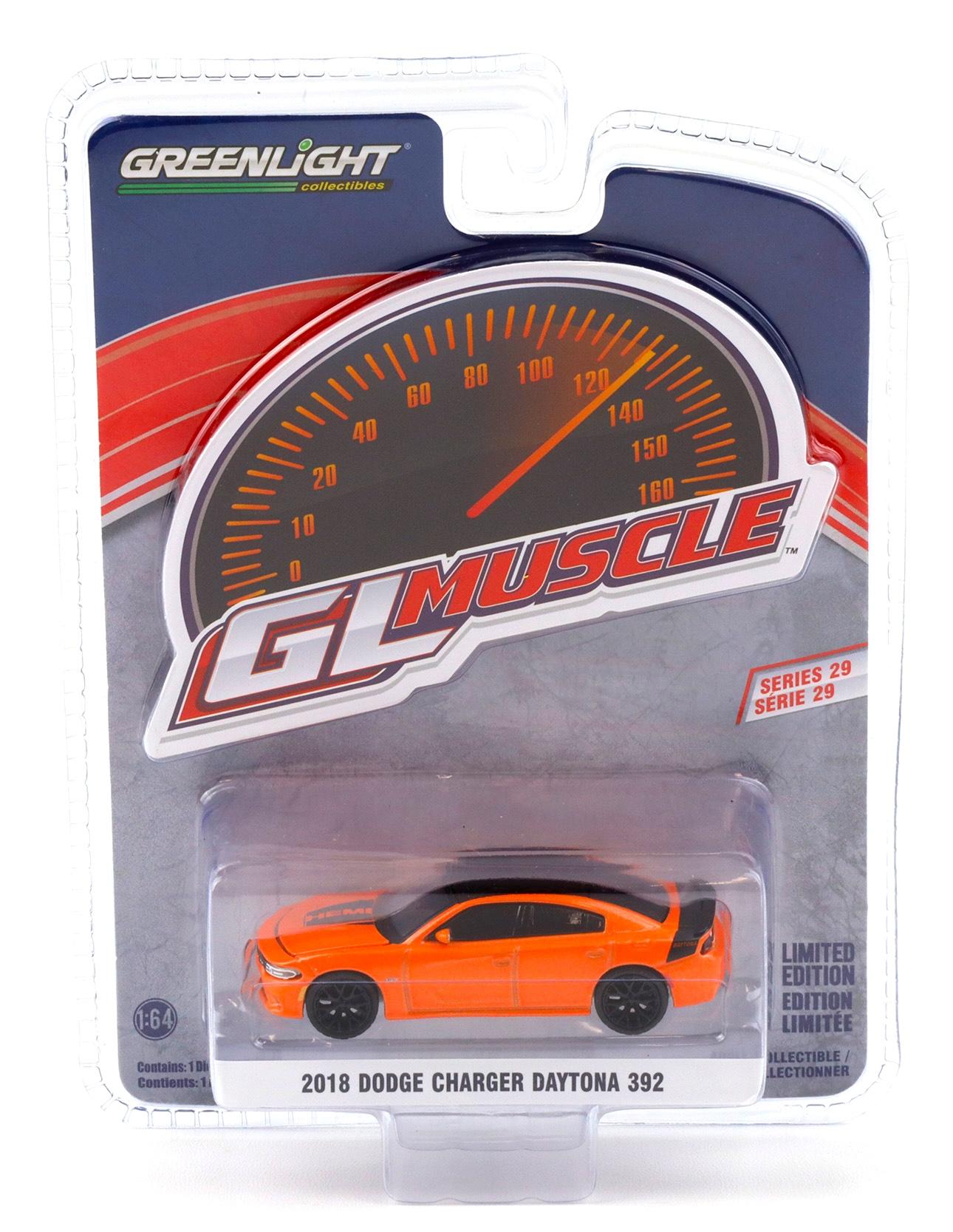 1:64 Greenlight GL Muscle 2018 Dodge Charger Daytona 392 Go Mango