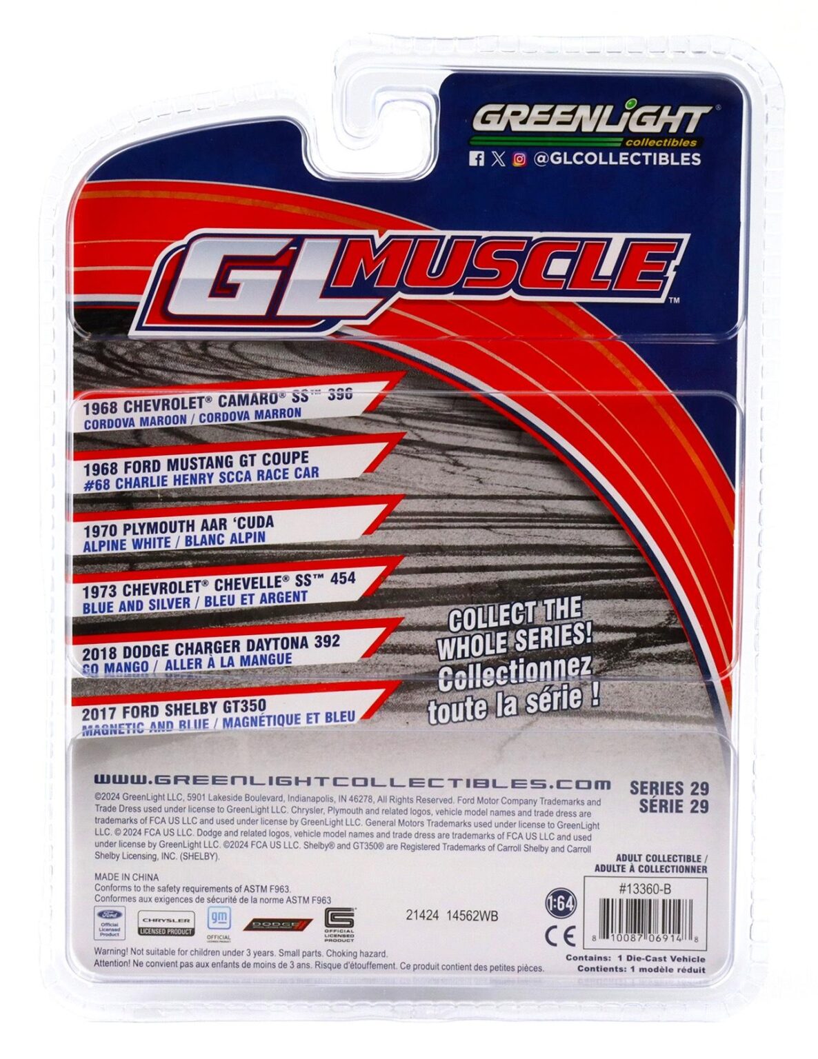 1:64 Greenlight GL Muscle 1968 Ford Mustang GT Coupe #68 Charlie Henry ...