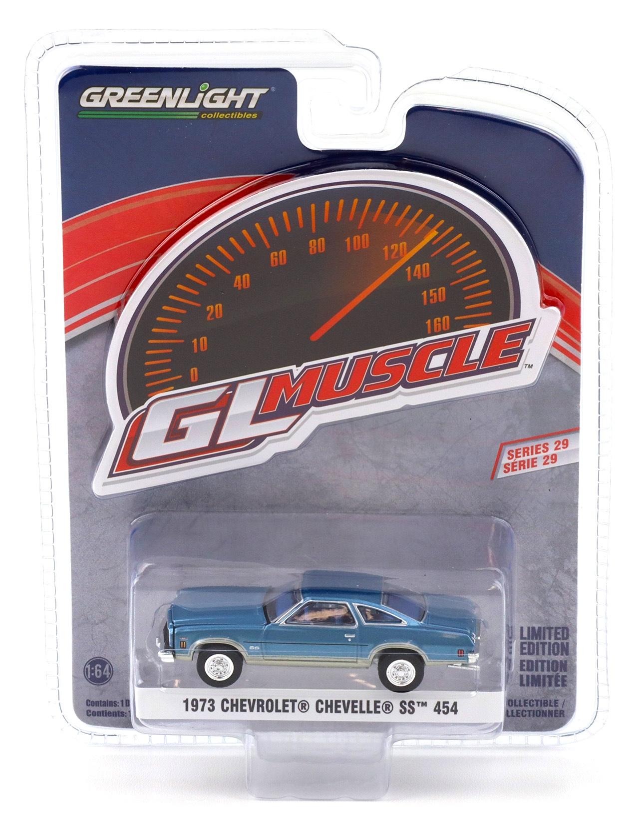 1:64 Greenlight GL Muscle 1973 Chevrolet Chevelle SS 454 blue and silver