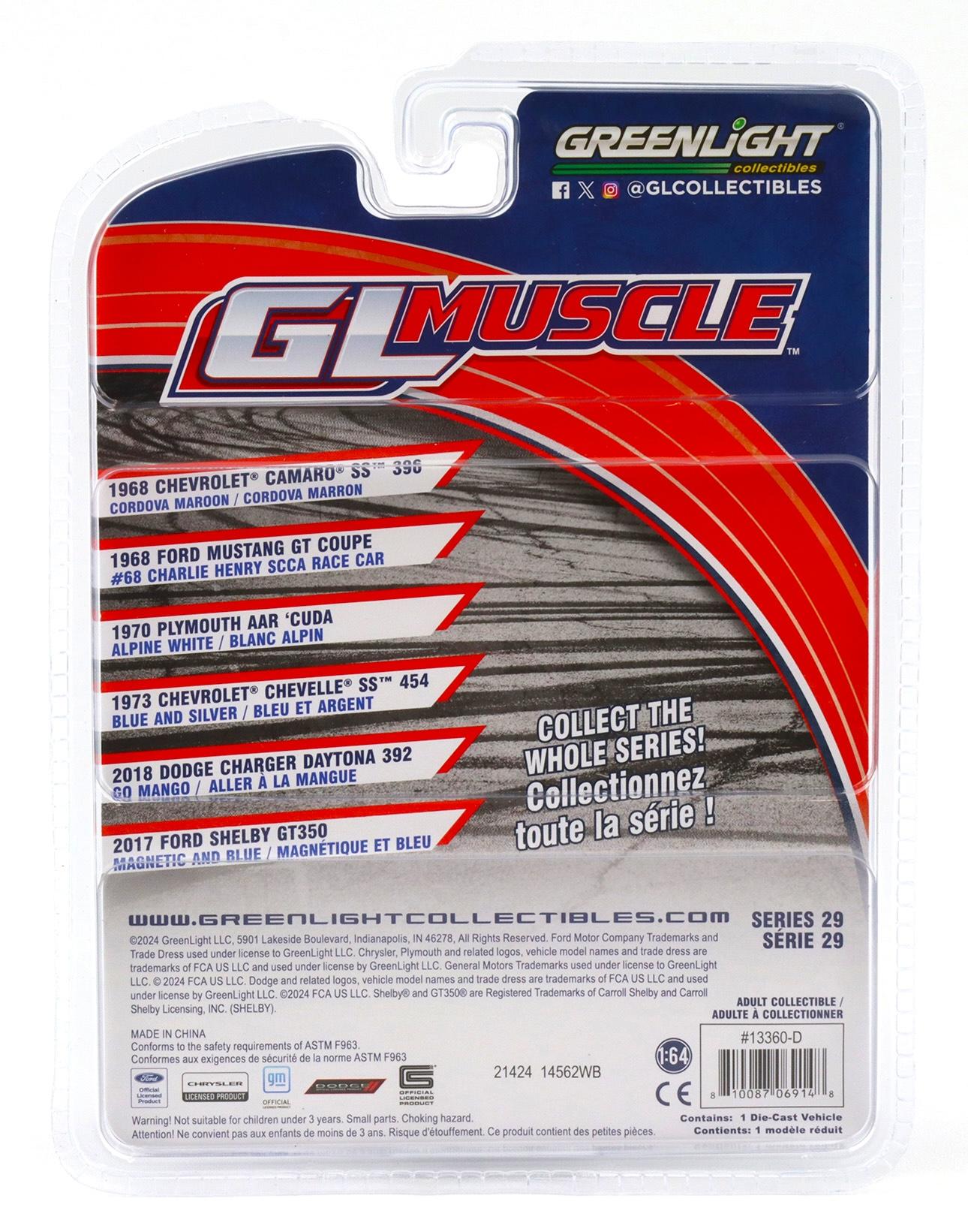 1:64 Greenlight GL Muscle 1973 Chevrolet Chevelle SS 454 blue and silver